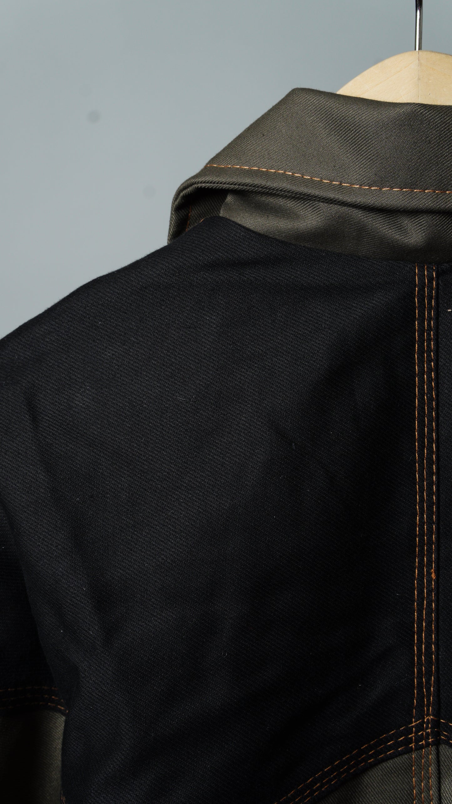 Black & Gray Colorblock Workwear Jacket