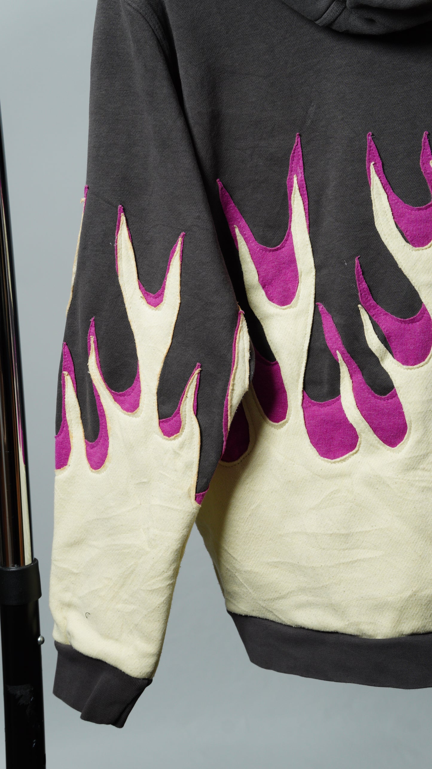 Upcycled Flame Hoodie Sweatshirt Size S/M