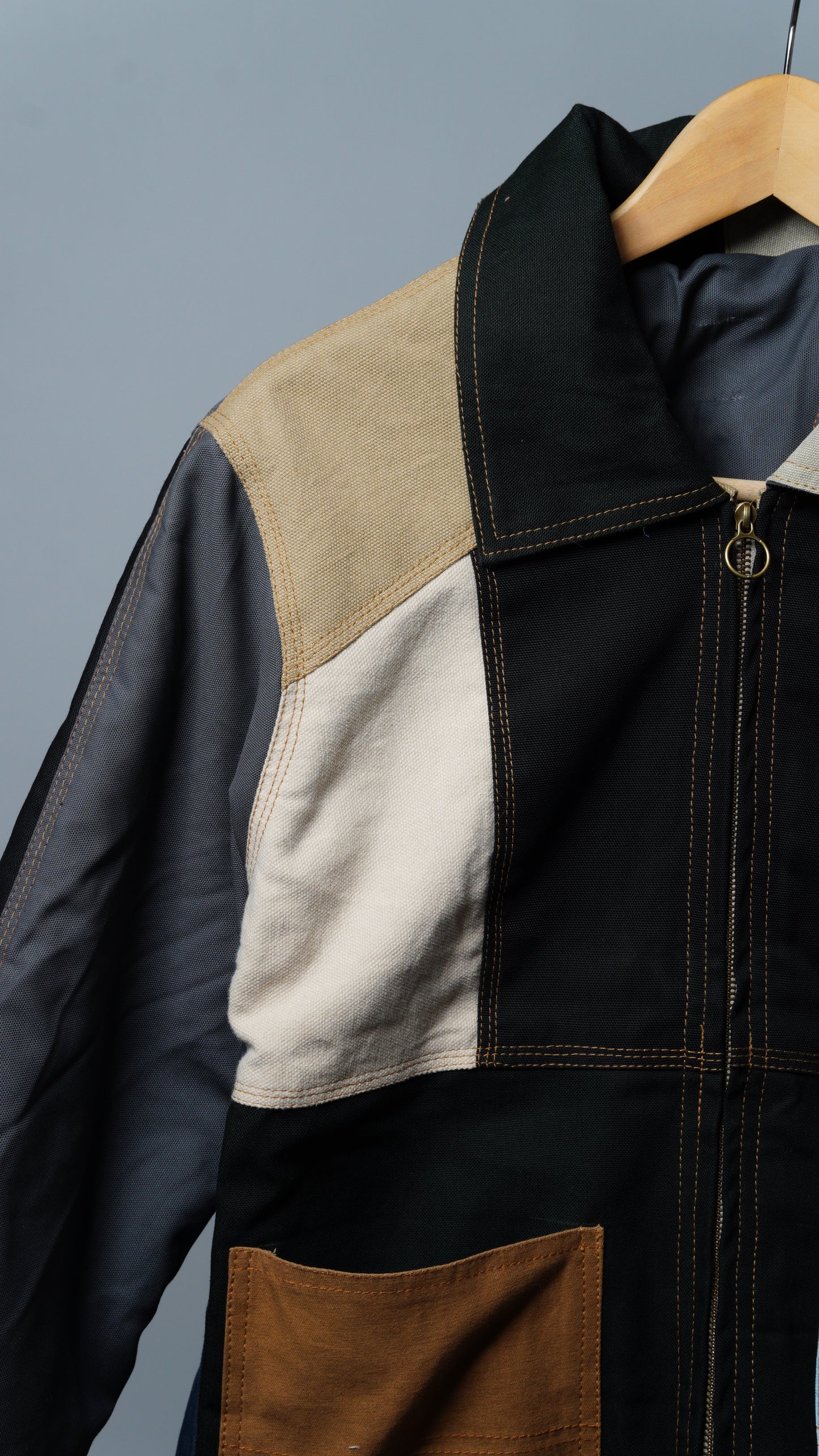Workwear Colorblock Patch Pocket Jacket Size S
