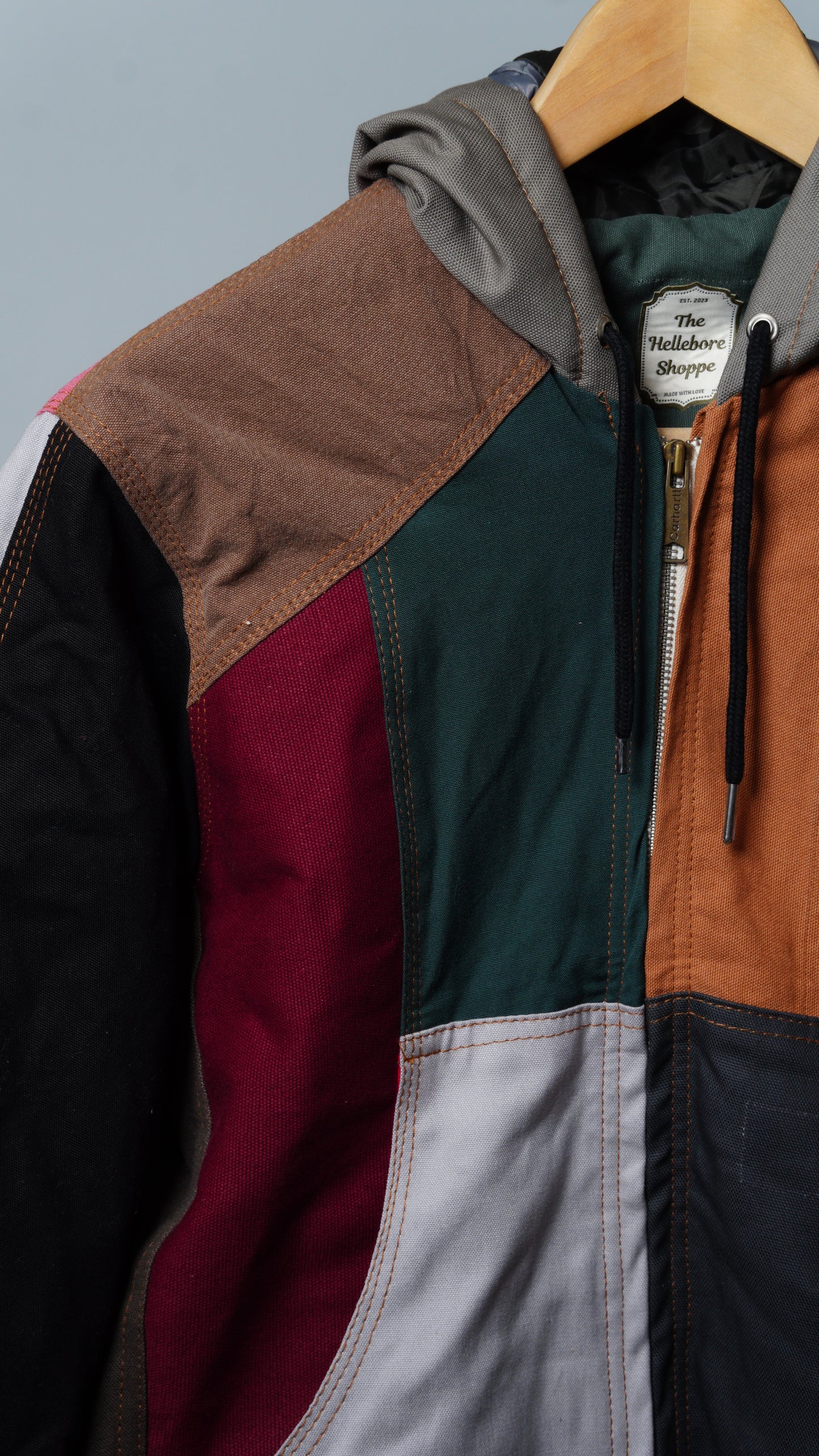 Workwear Colorblock Hooded Jacket Size S