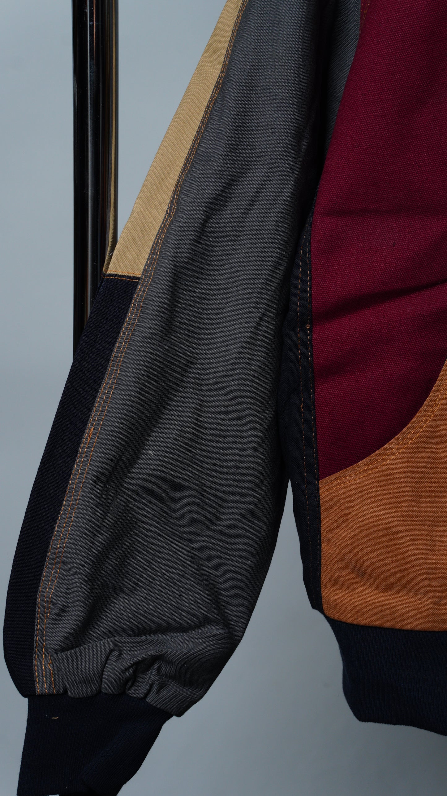 Upcycled Workwear Colorblock Hooded Jacket Size XS