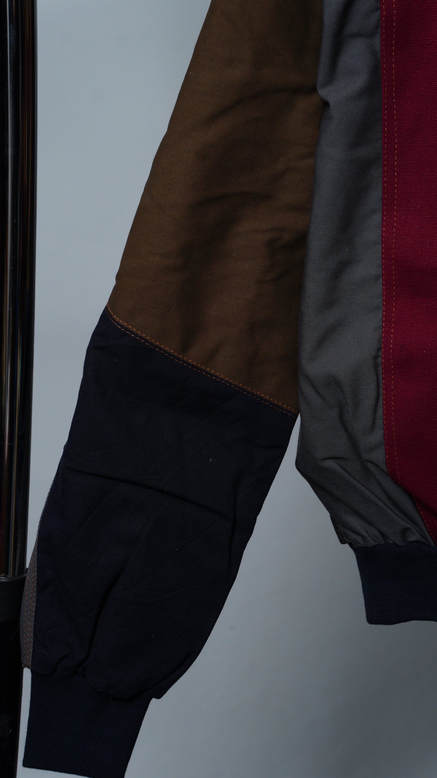 Upcycled Workwear Colorblock Hooded Jacket Size XS