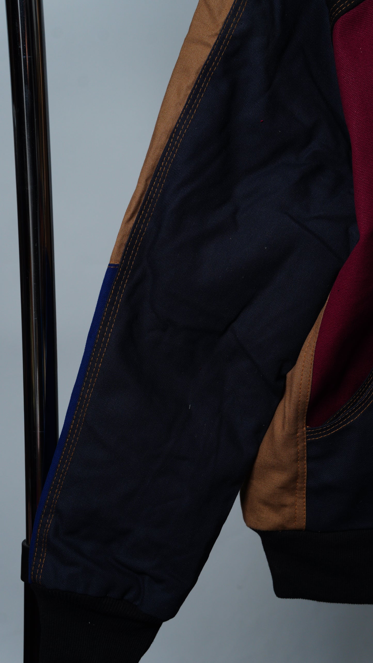 Upcycled Workwear Colorblock Hooded Jacket Size XS