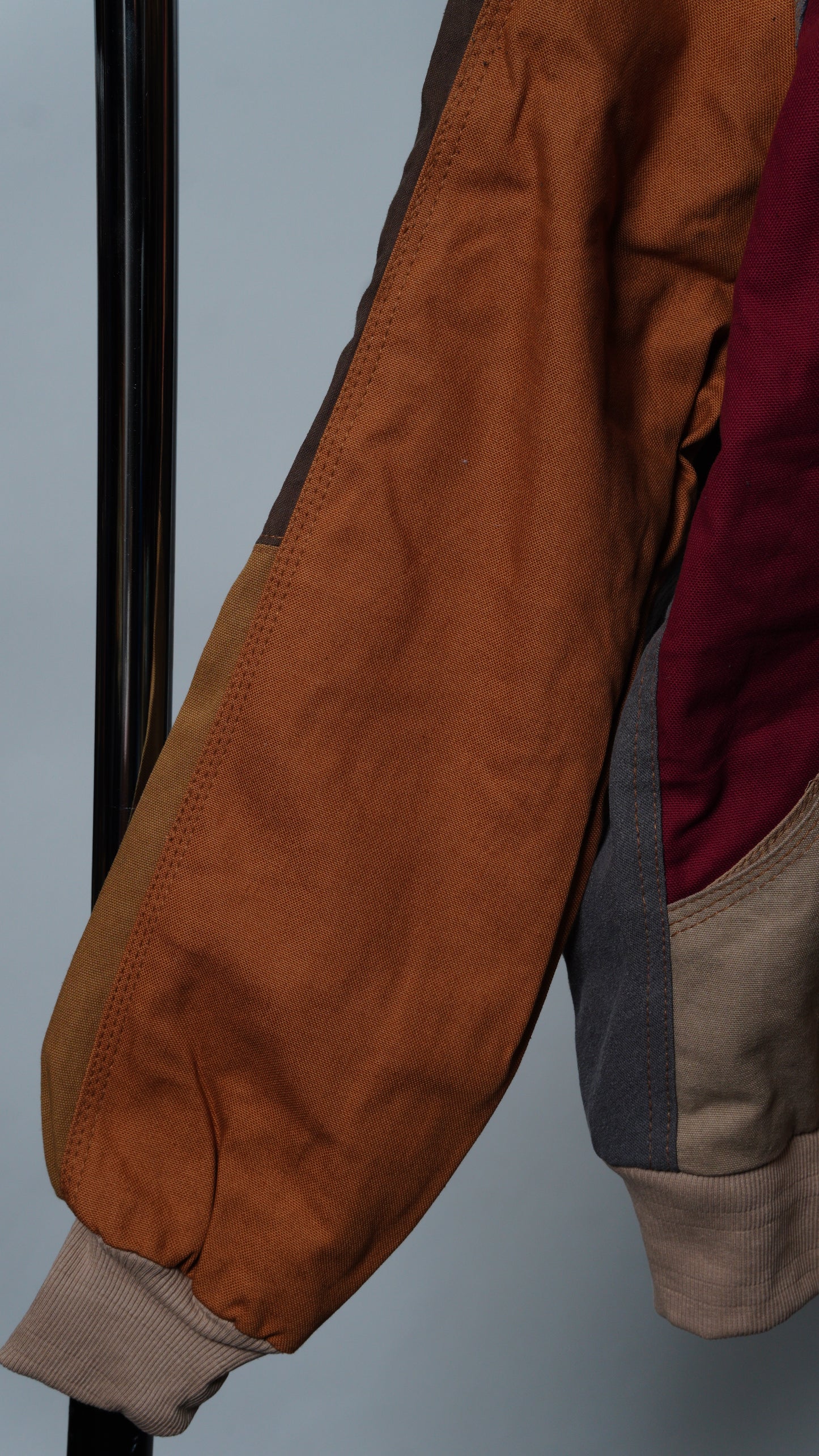 Upcycled Workwear Colorblock Hooded Jacket Size XS