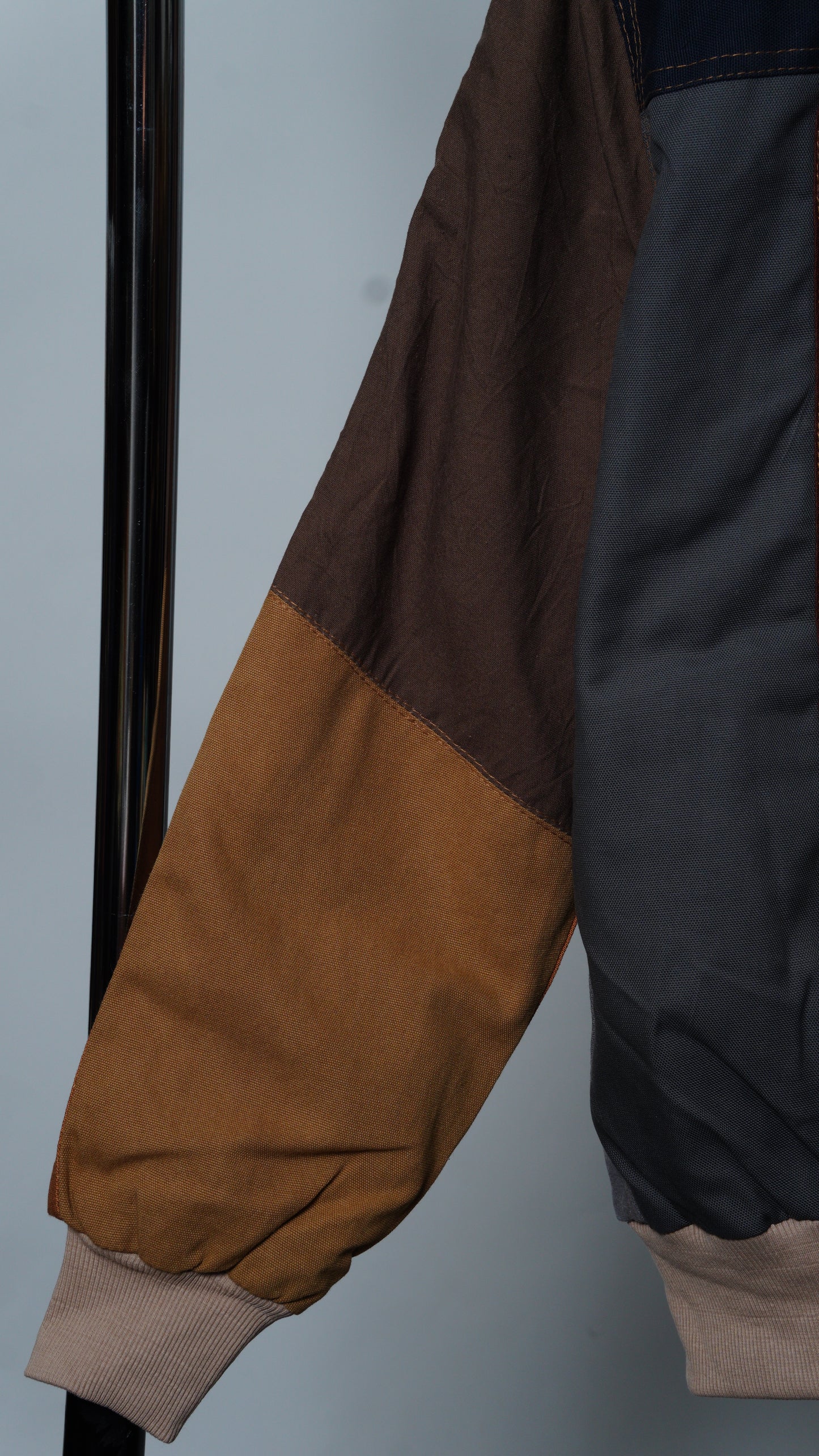Upcycled Workwear Colorblock Hooded Jacket Size XS