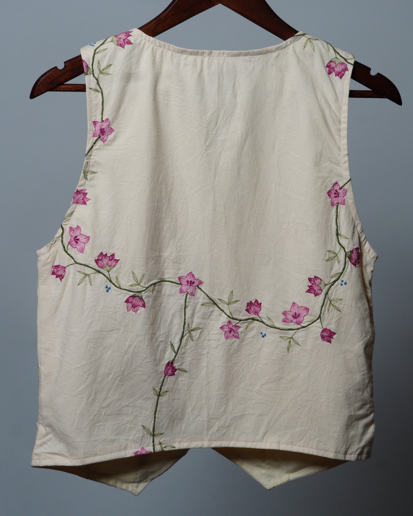 Upcycled Tablecloth Vest Size S