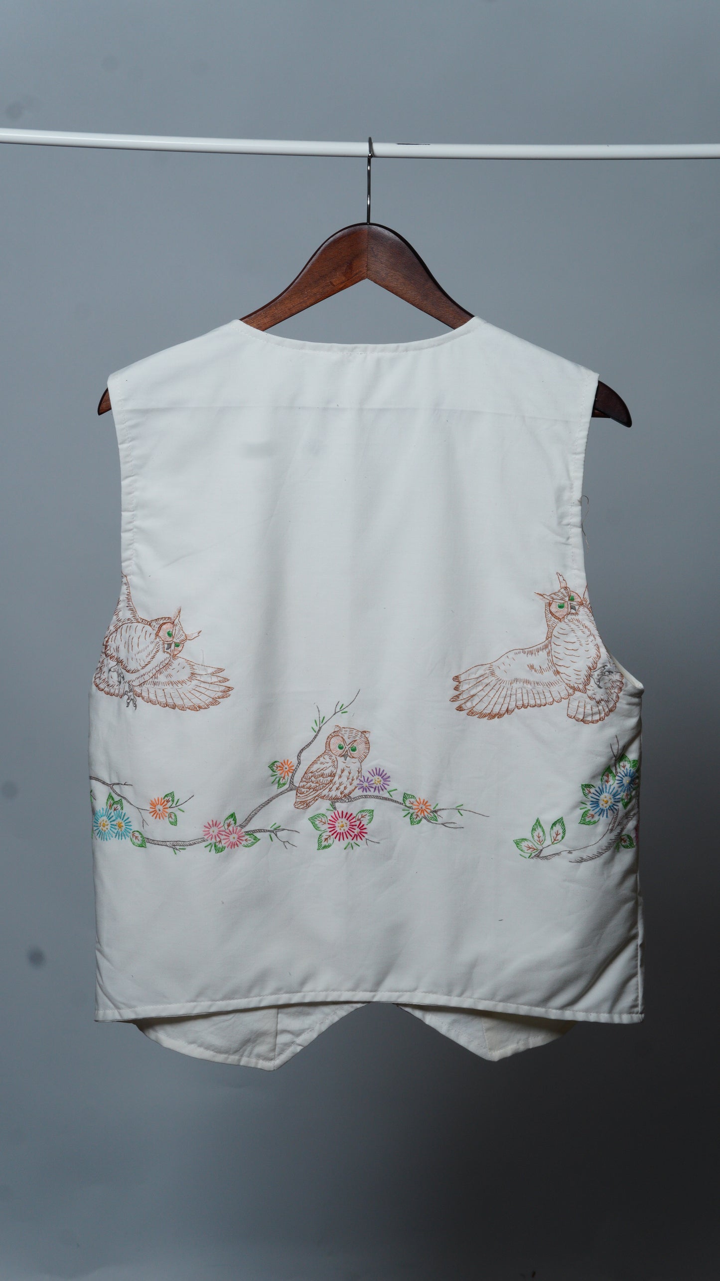 Upcycled Tablecloth Vest Size XL