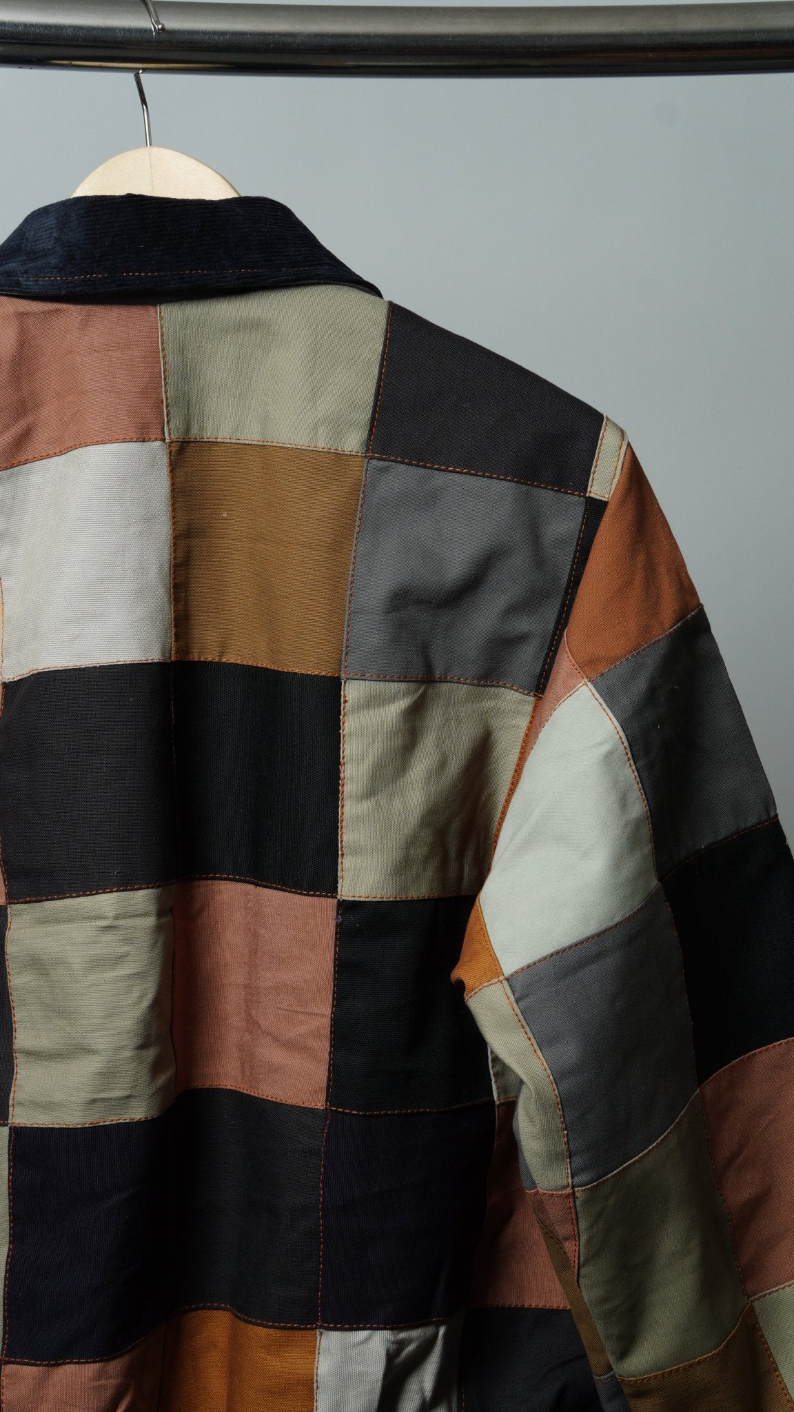 Checkered Patchwork Jacket Size M - The Hellebore Shop
