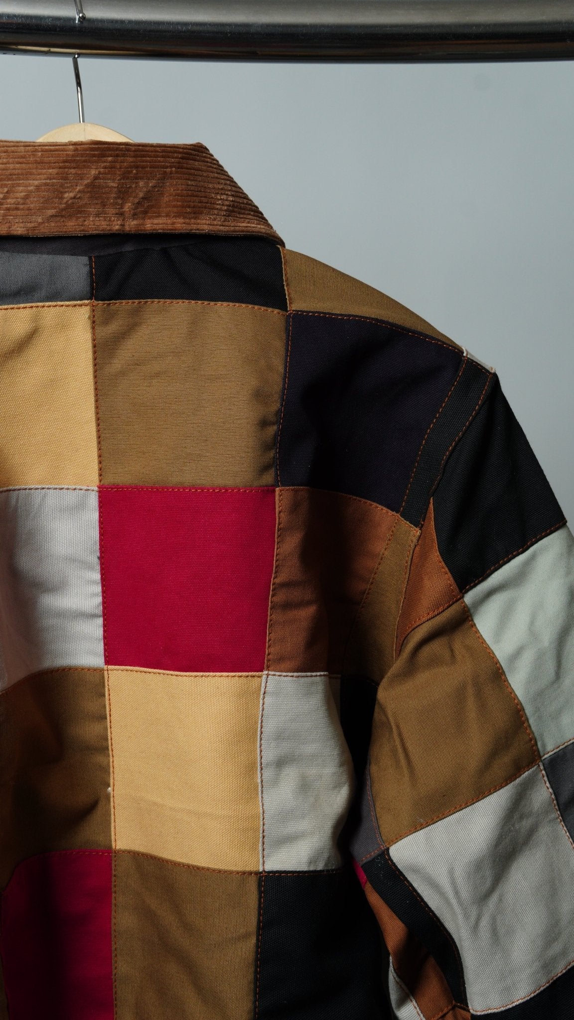 Checkered Patchwork Jacket Size M - The Hellebore Shop