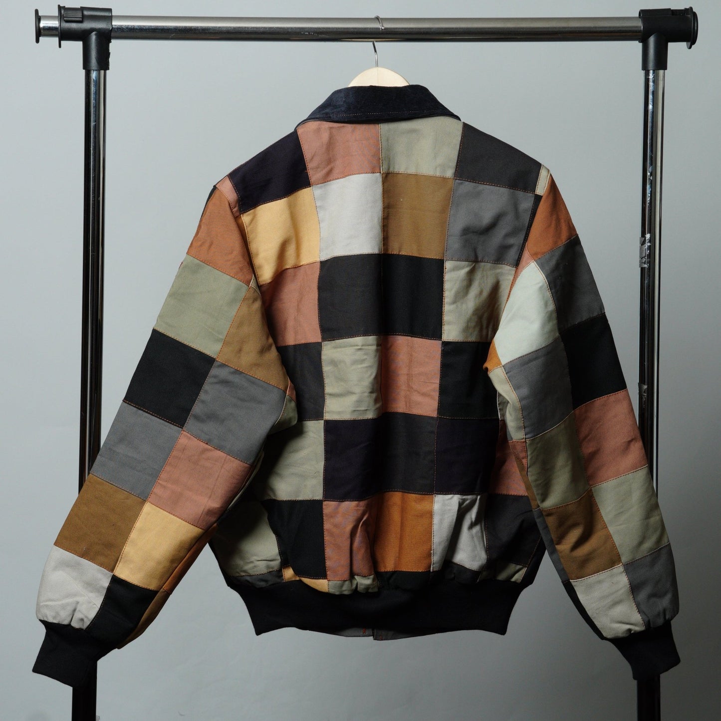 Checkered Patchwork Jacket Size M - The Hellebore Shop
