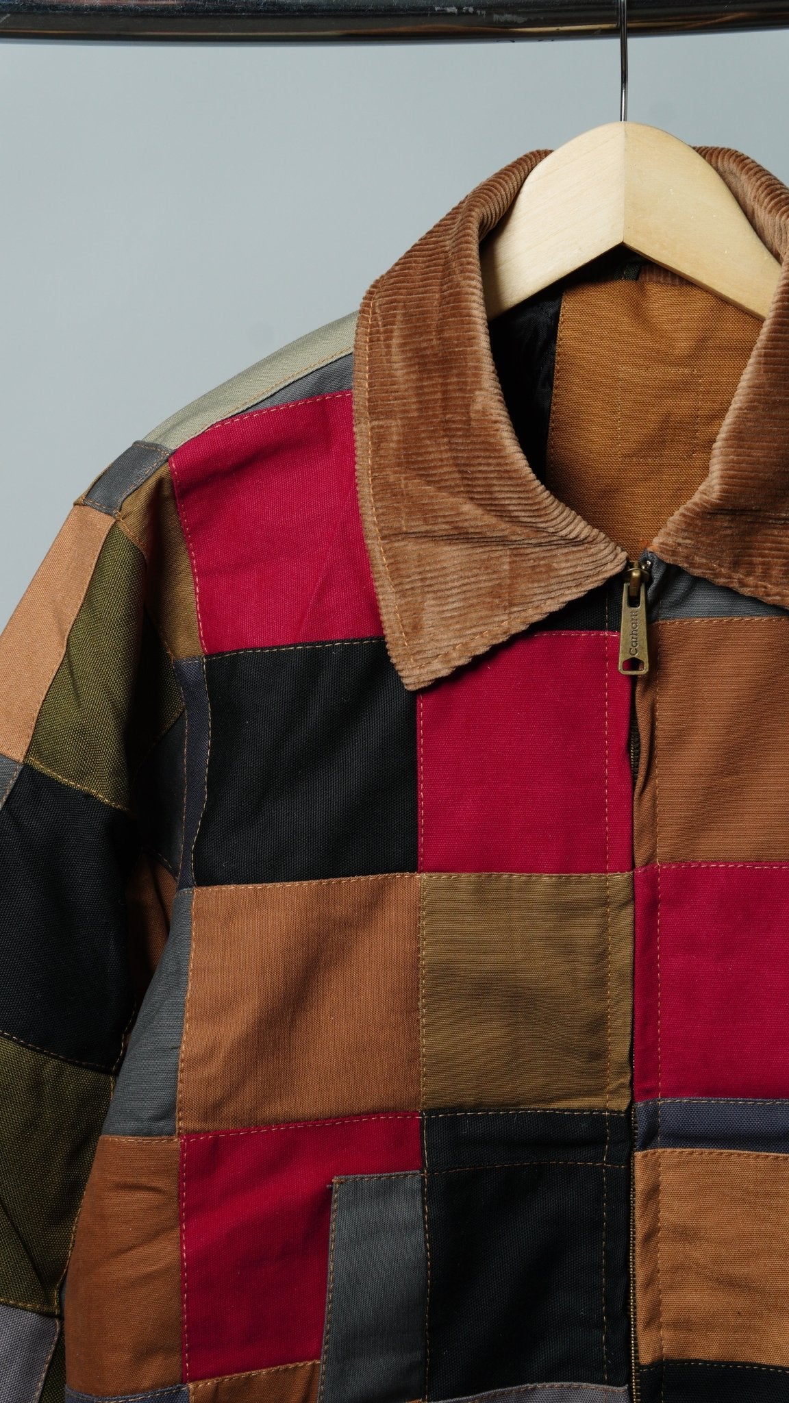 Checkered Patchwork Jacket Size S - The Hellebore Shop