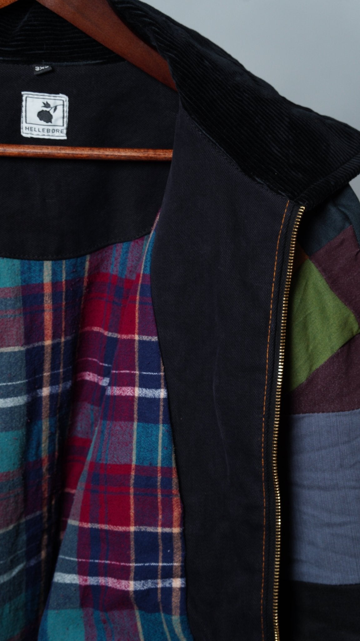 Upcycled Patchwork Jacket Size 3XL - The Hellebore Shop