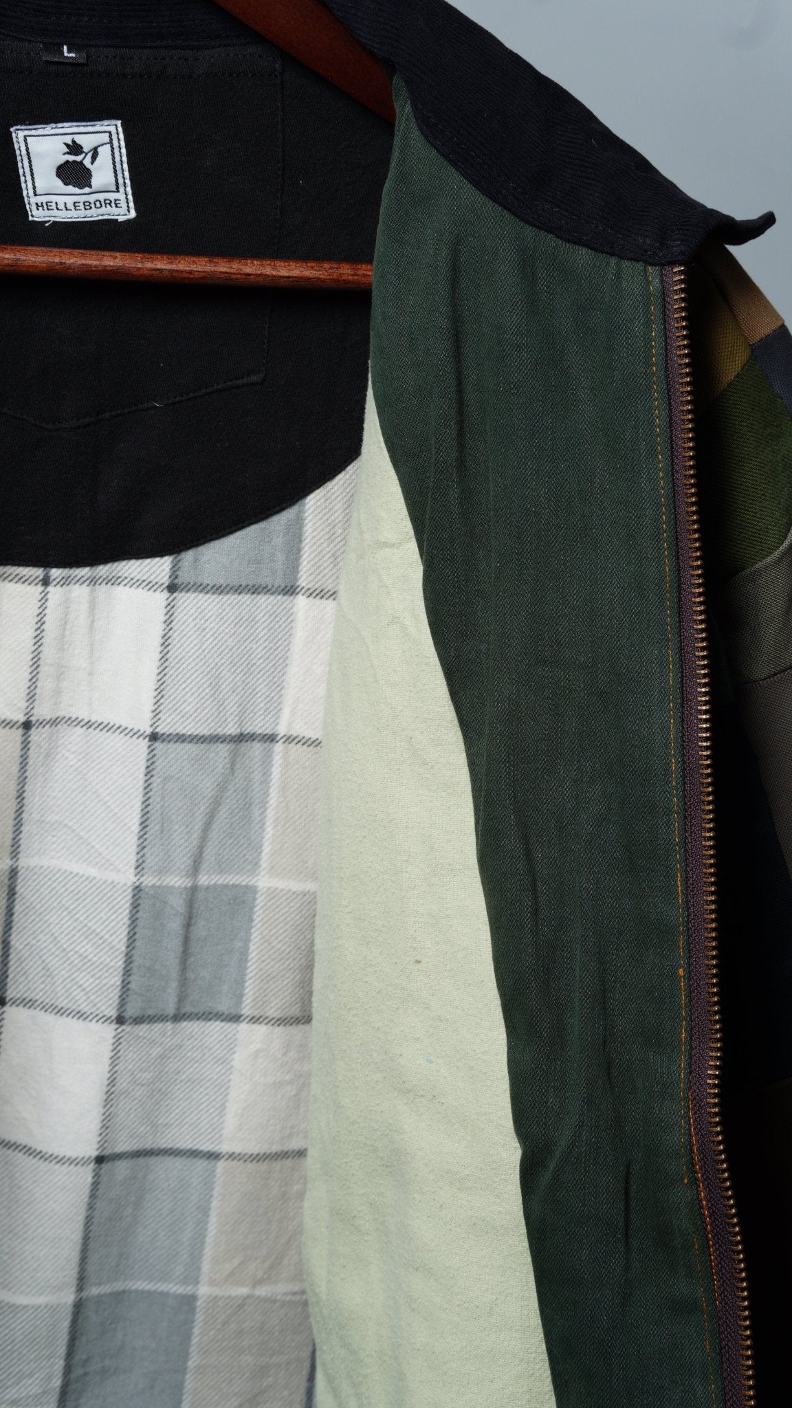 Upcycled Patchwork Jacket Size L - The Hellebore Shop