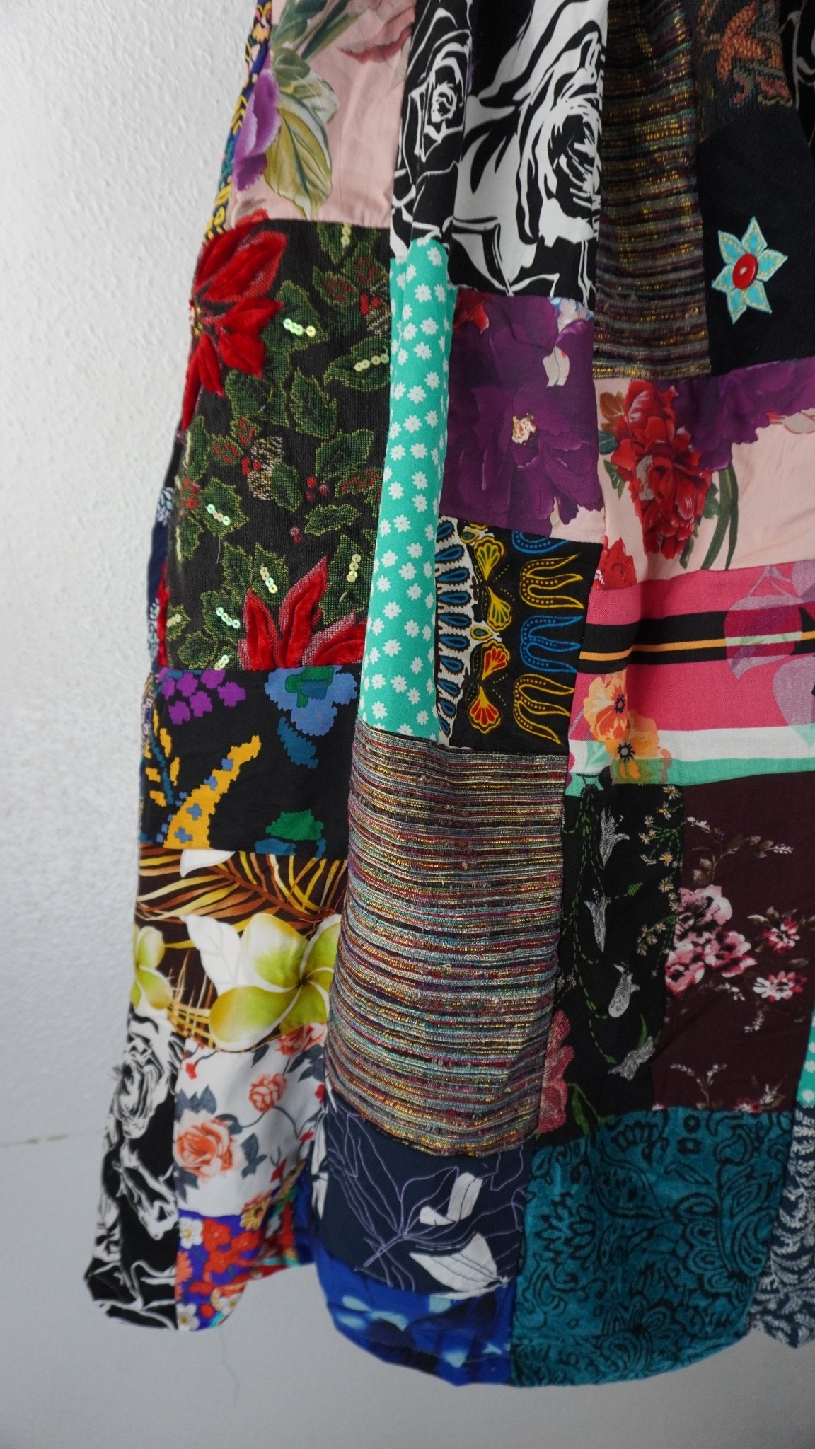 Upcycled Patchwork Maxi Skirt - The Hellebore Shop