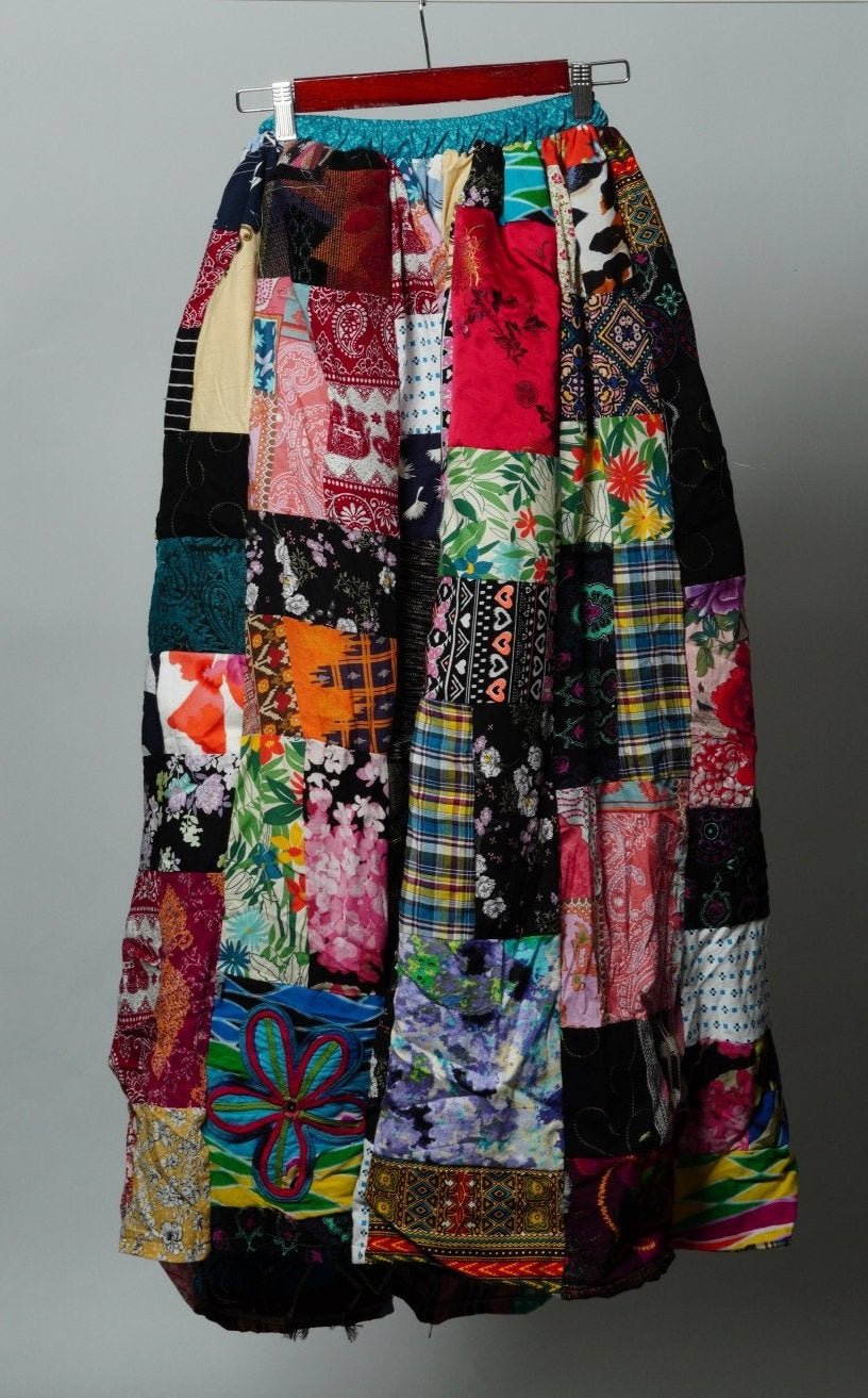 Upcycled Patchwork Maxi Skirt - The Hellebore Shop