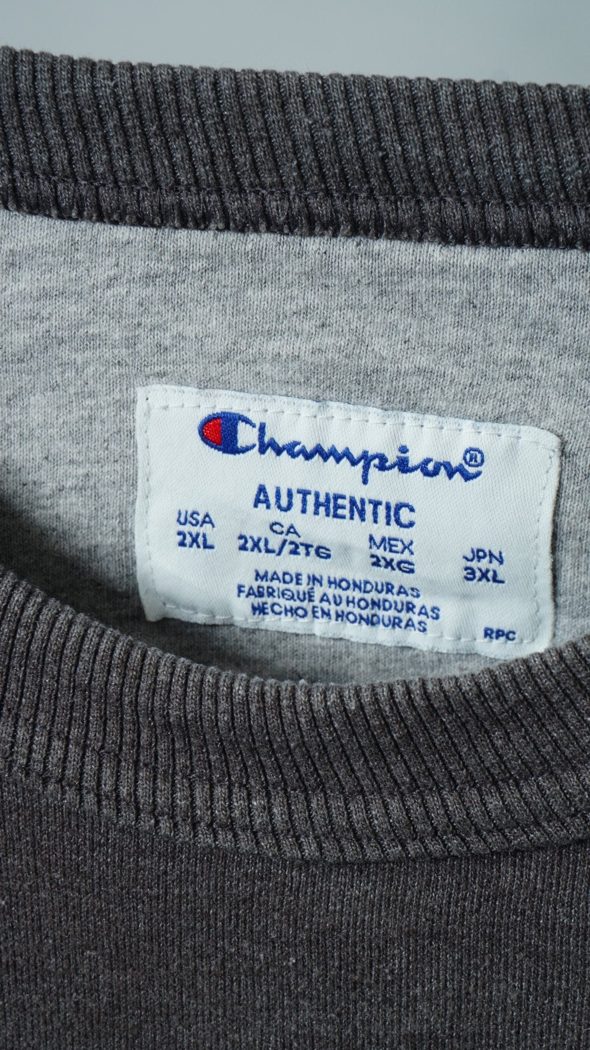 Upcycled Reworked Champion Gray Blue Cargo Pocket Vest Sweatshirt Size 2XL - The Hellebore Shop