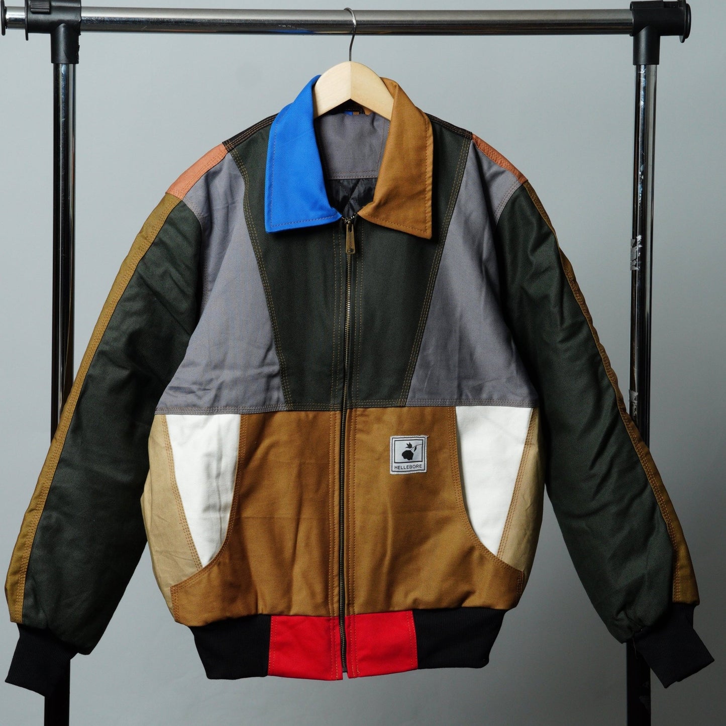 Workwear Colorblock Geometric Jacket Size L - The Hellebore Shop