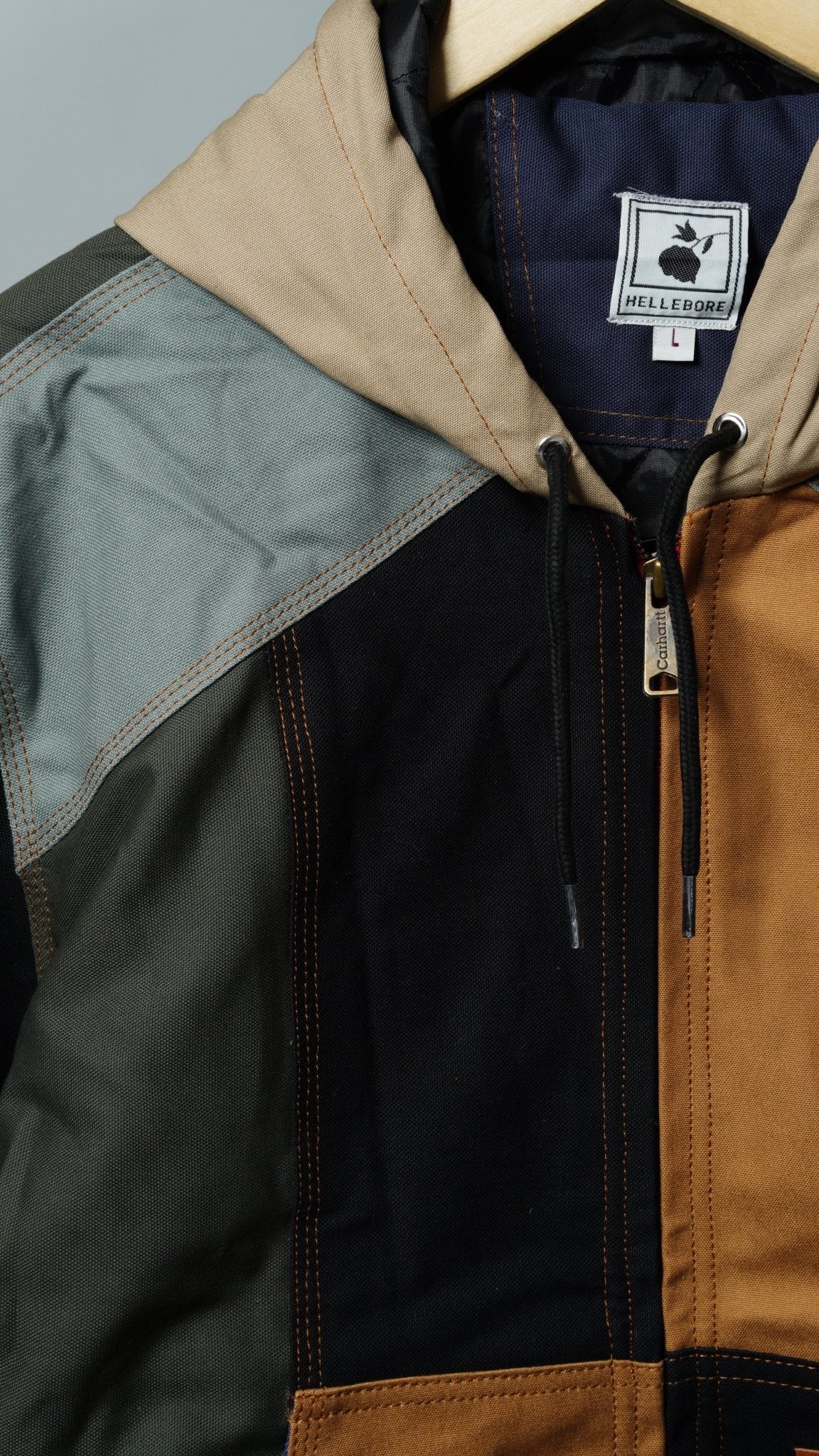 Workwear Colorblock Hooded Jacket Size L - The Hellebore Shop