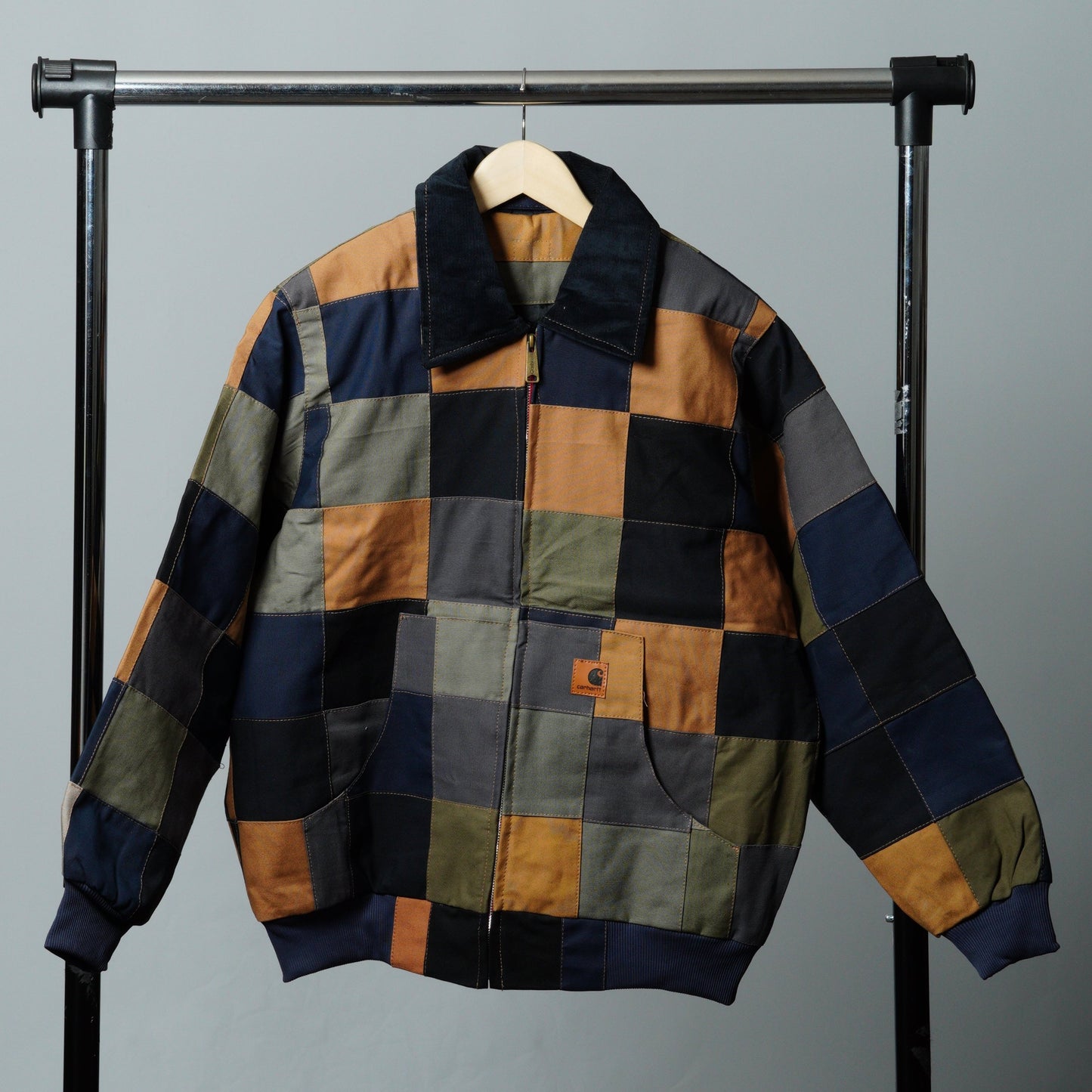 Upcycled Checkered Tapered Jacket Size L