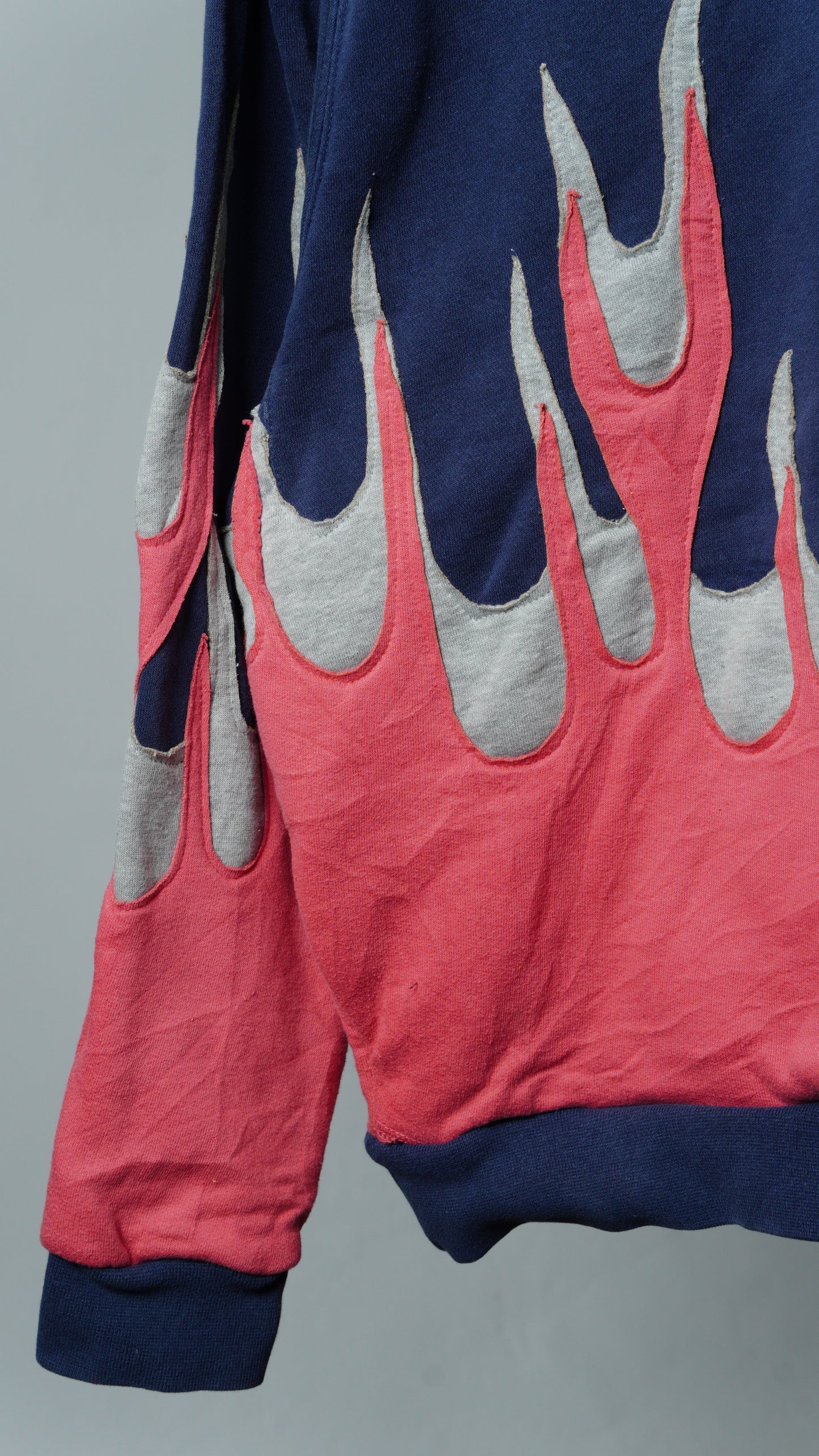 Upcycled Flame Sweatshirt Size XS/S *Flawed