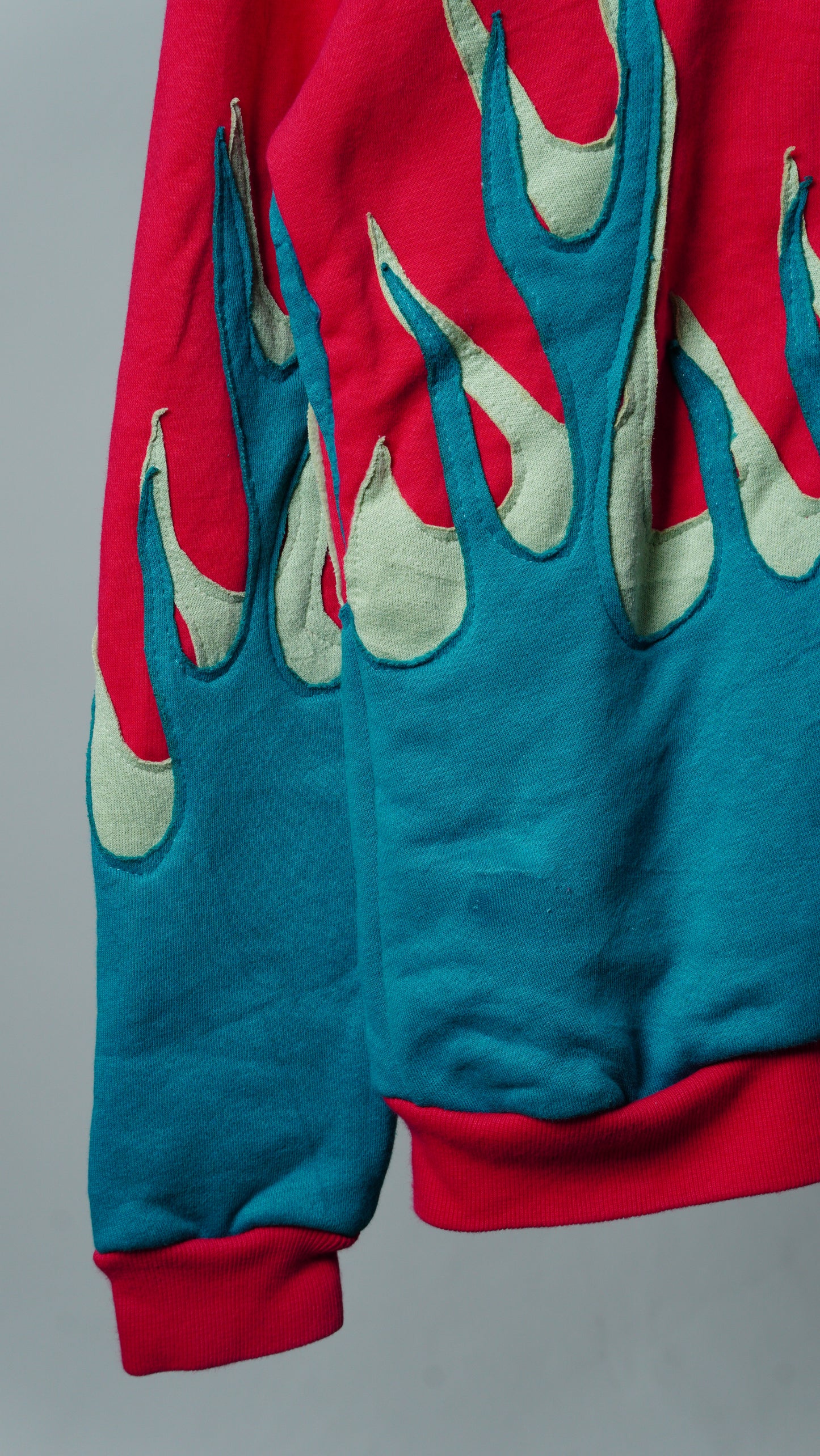 Upcycled Flame Sweatshirt Size Youth L (10-12) Girls