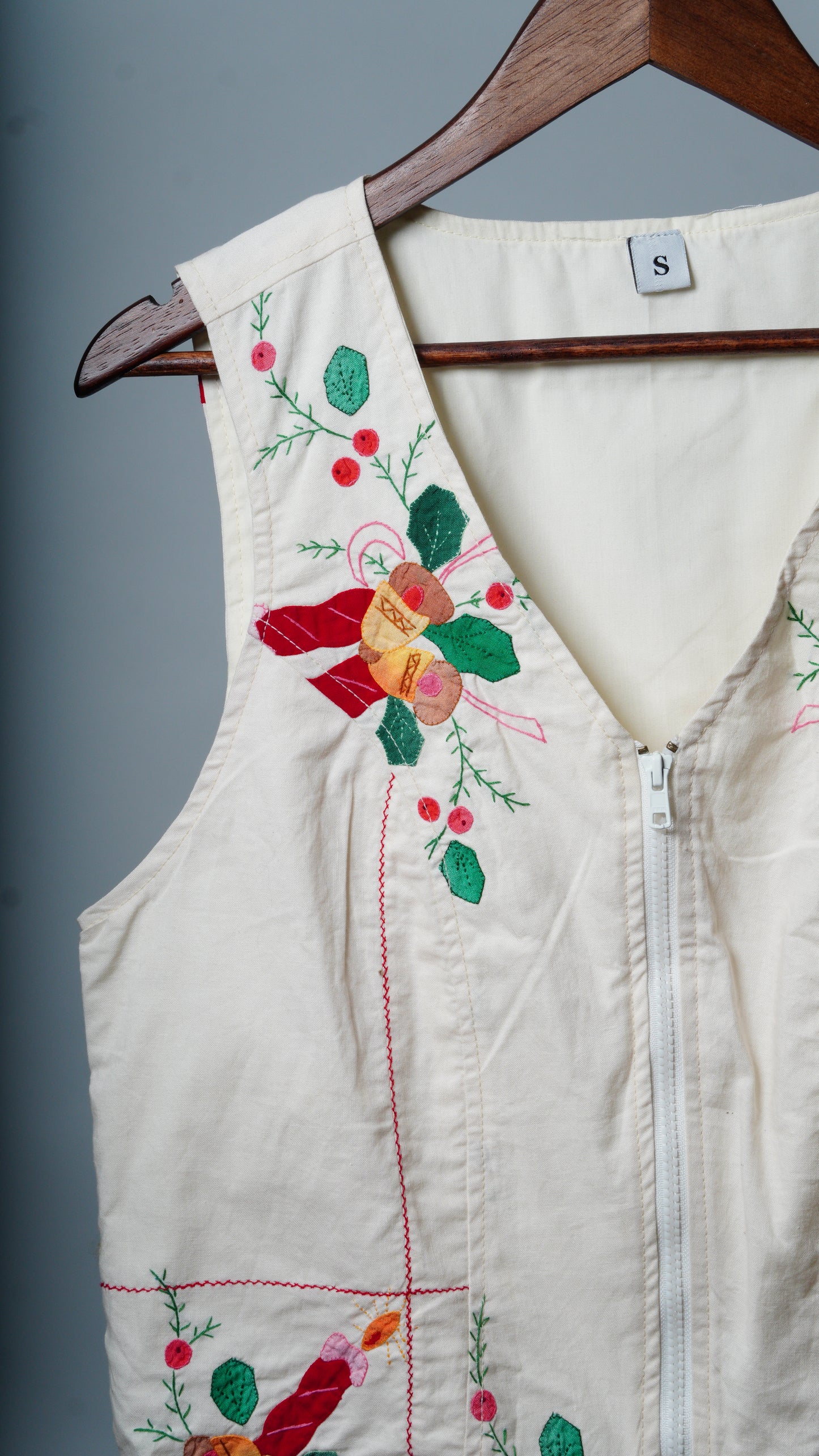 Upcycled Tablecloth Vest Size S