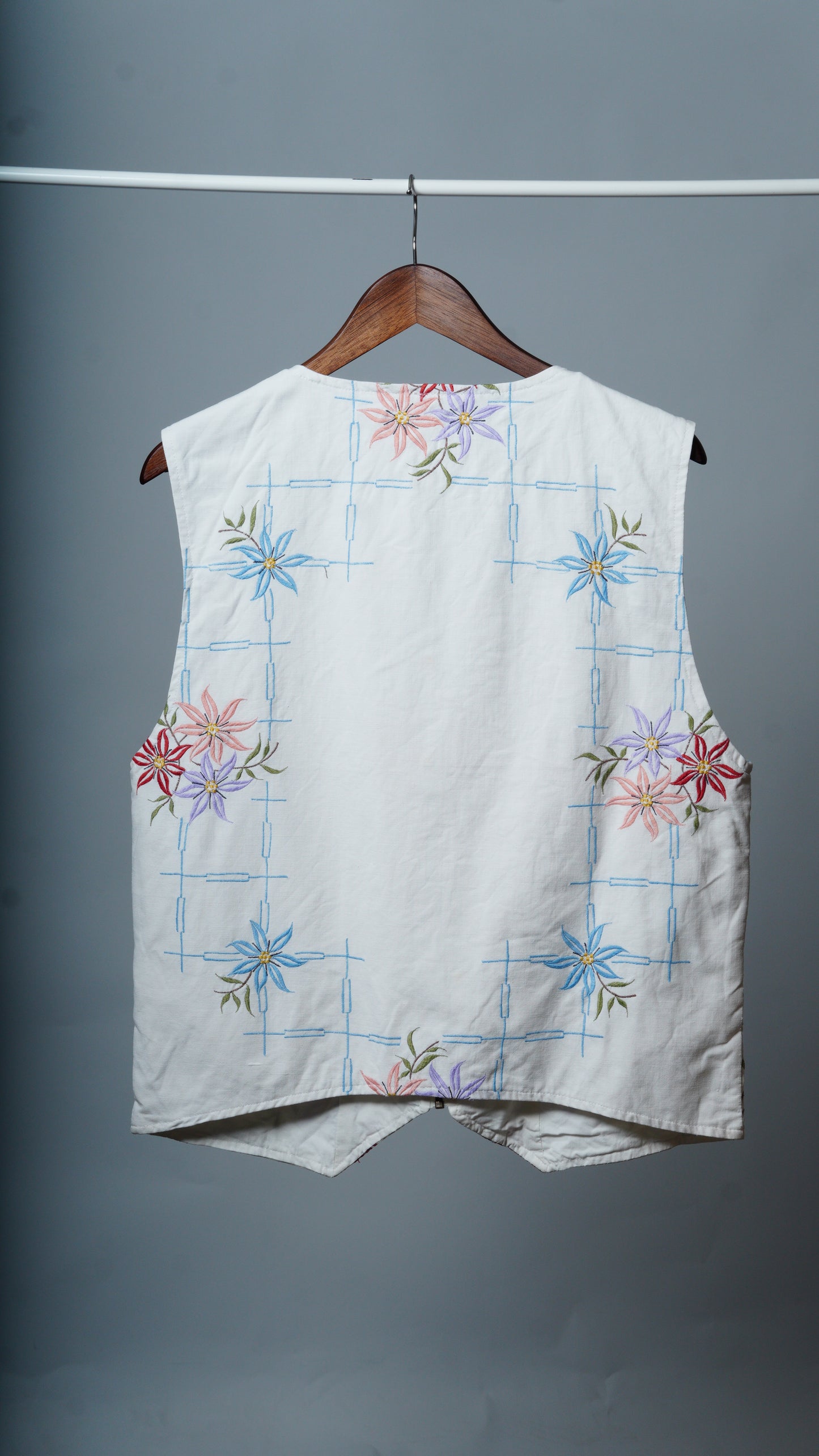 Upcycled Tablecloth Vest Size XL