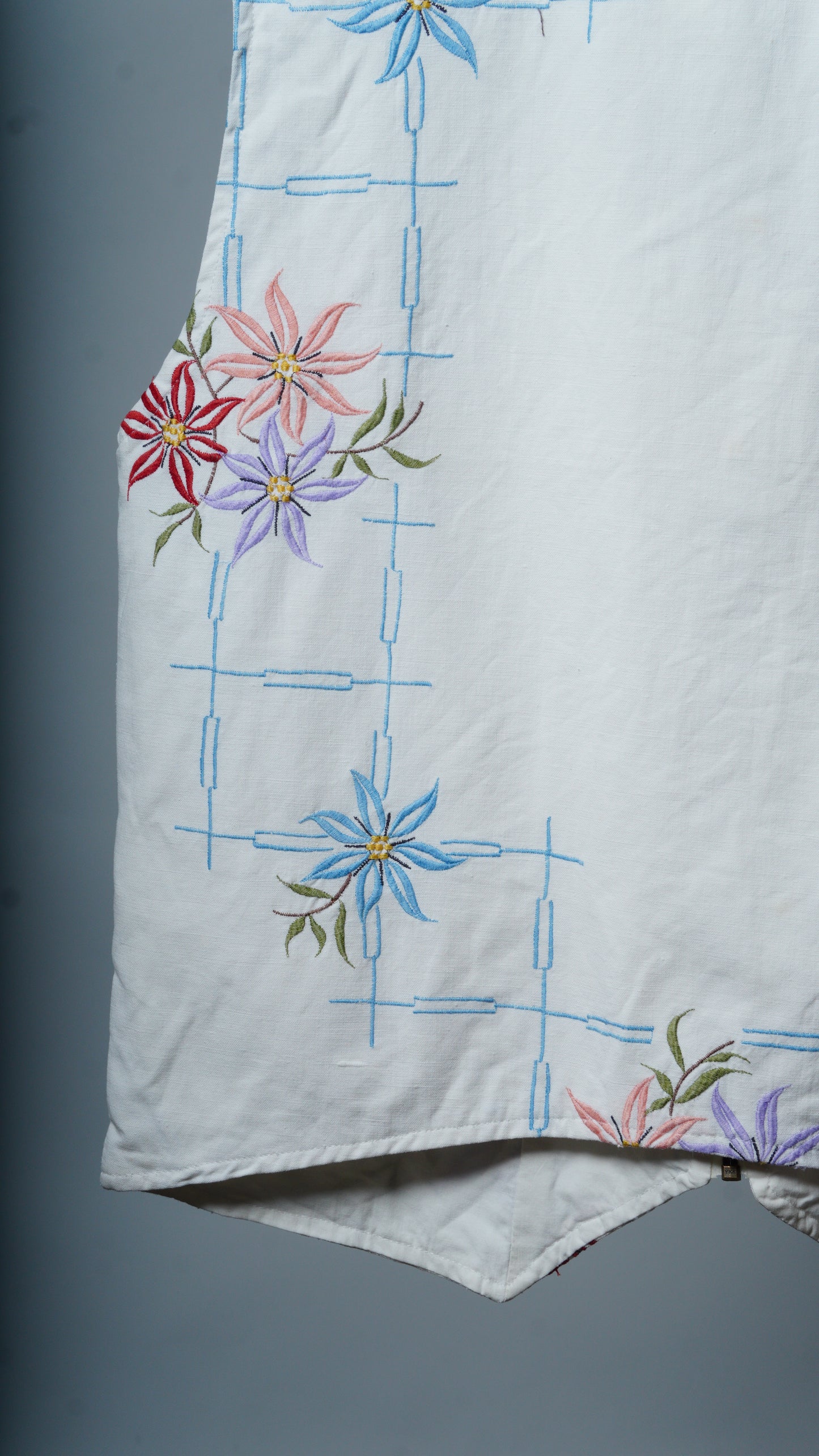 Upcycled Tablecloth Vest Size XL