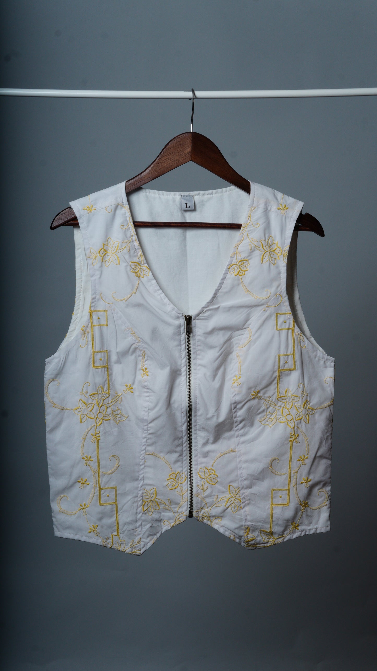 Upcycled Tablecloth Vest Size L