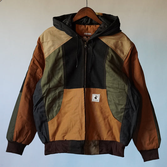 Workwear Colorblock Hooded Jacket Size L