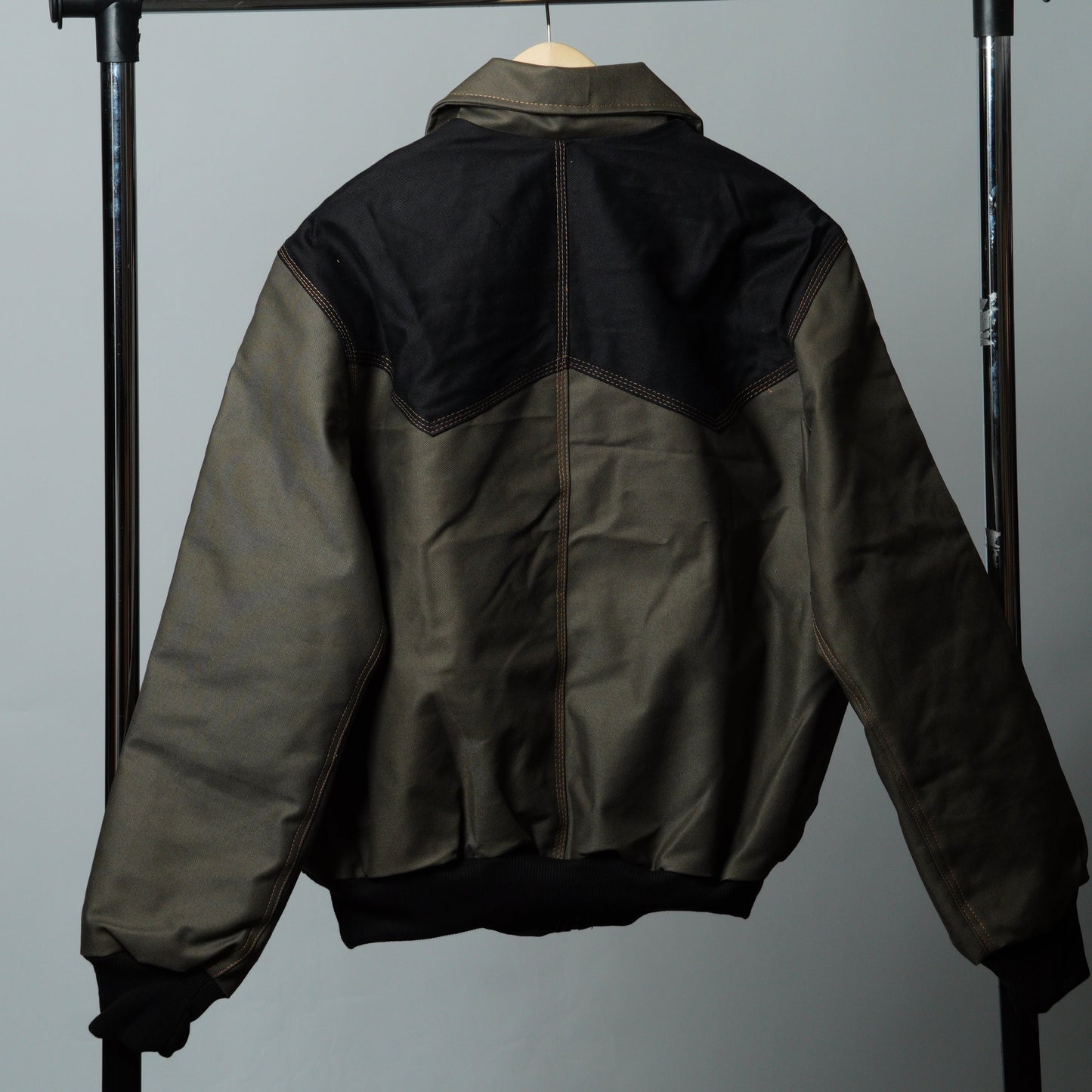 Black & Gray Colorblock Workwear Jacket
