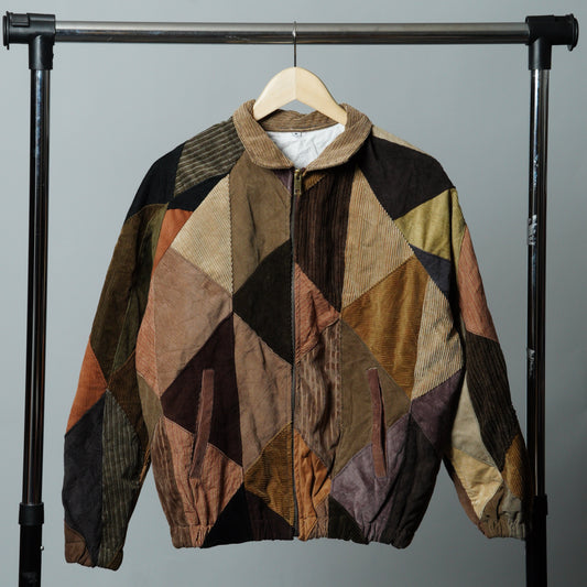 Upcycled Geometric Corduroy Jacket Size M
