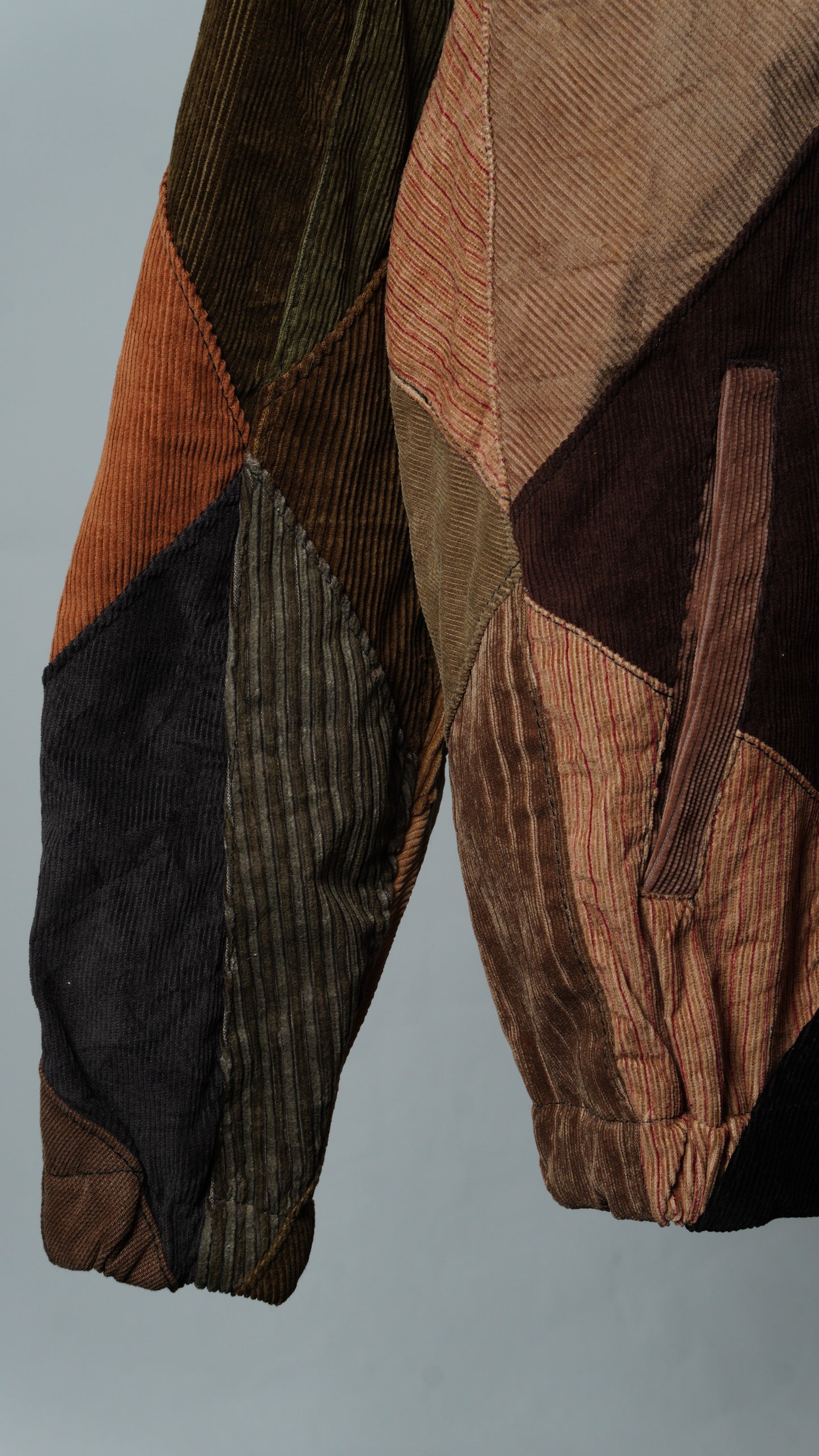 Upcycled Geometric Corduroy Jacket Size M