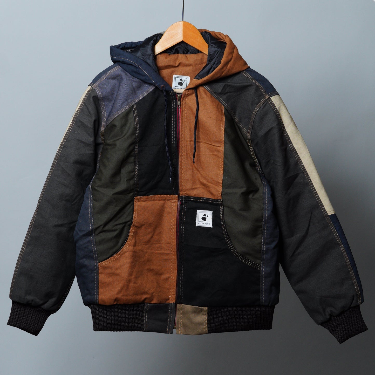 Workwear Colorblock Hooded Jacket Size M