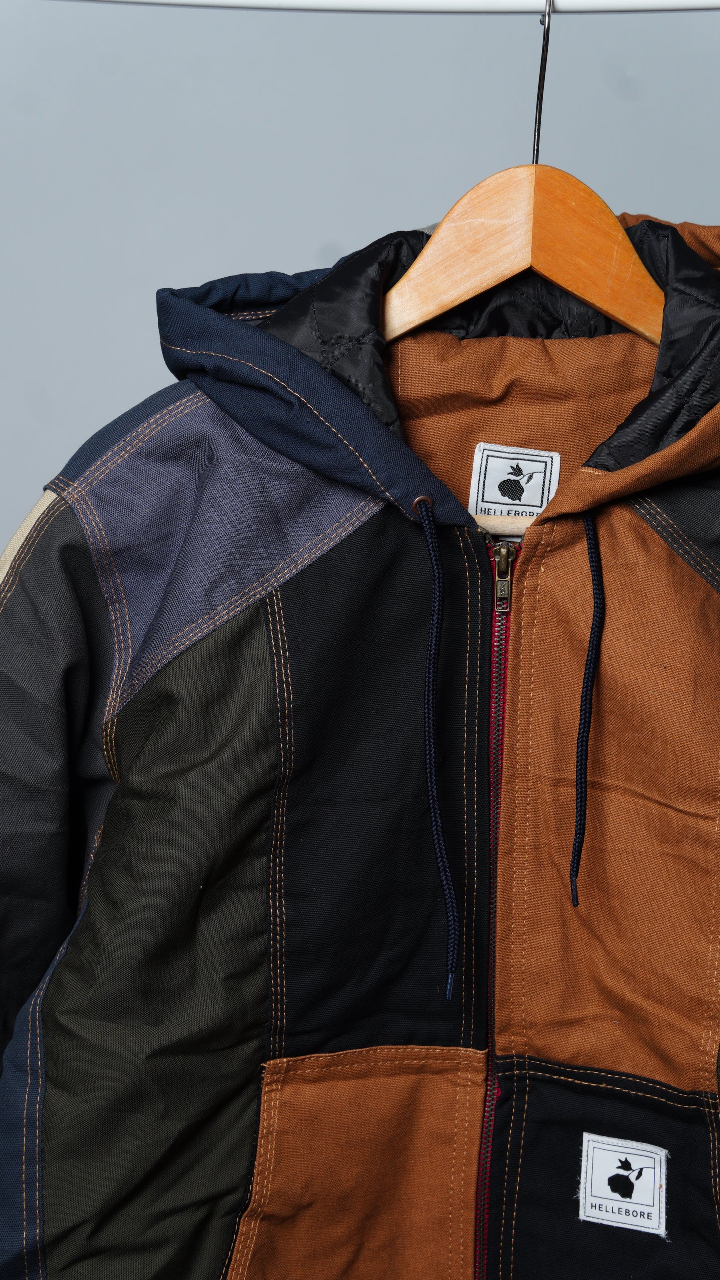 Workwear Colorblock Hooded Jacket Size M