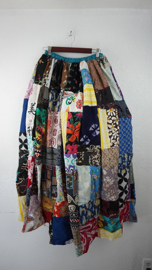 Upcycled Patchwork Maxi Skirt