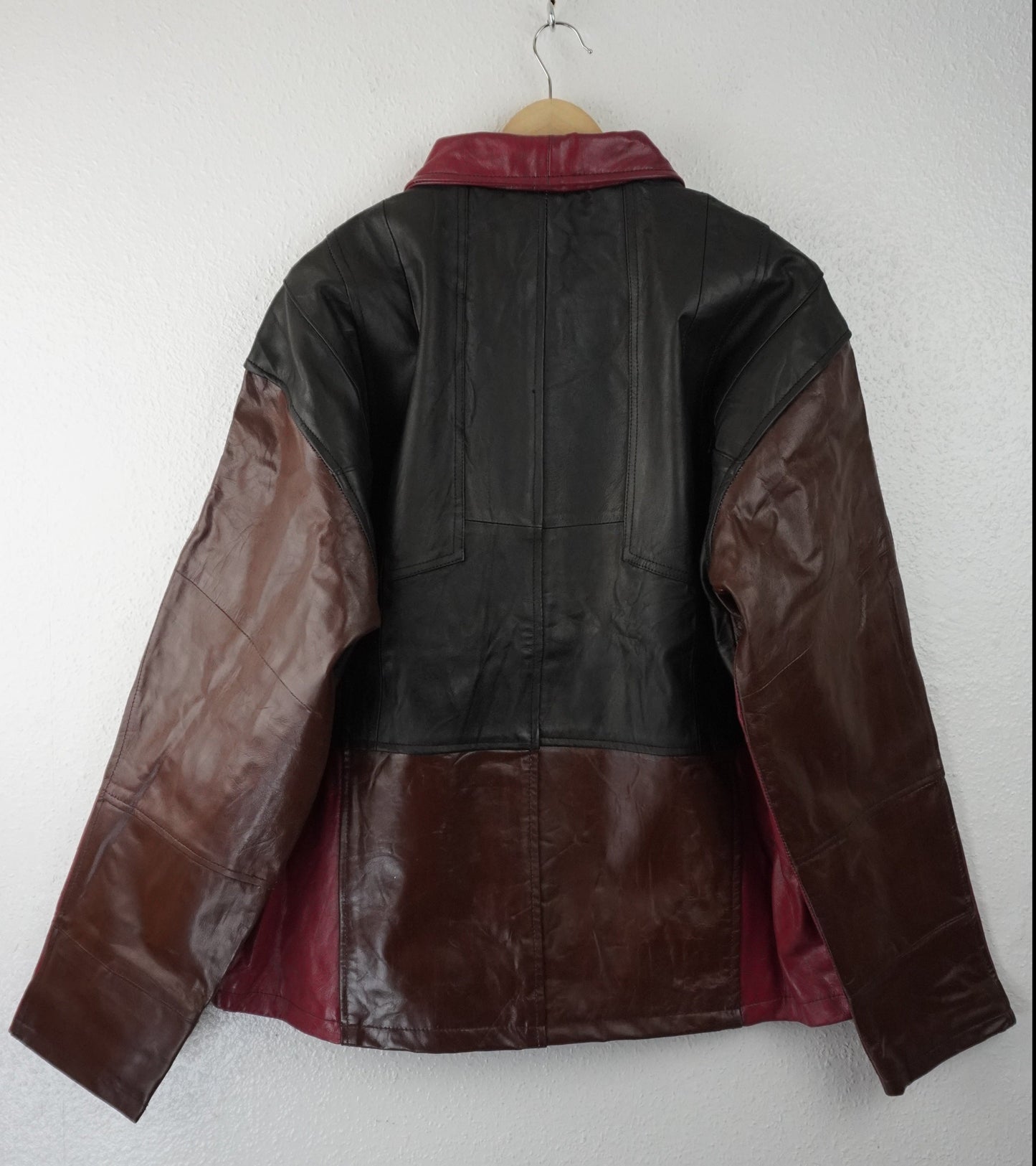 Leather Jacket Size XL Brown Black Red