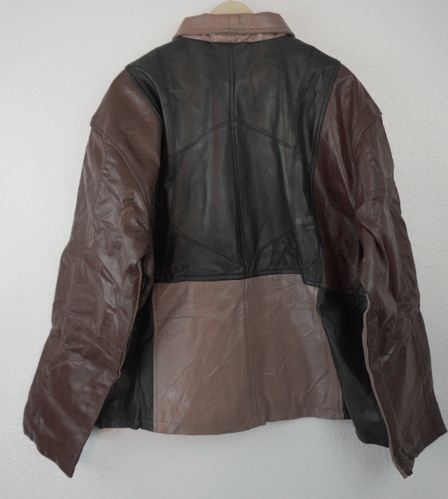 Leather Jacket Size XL Brown Black