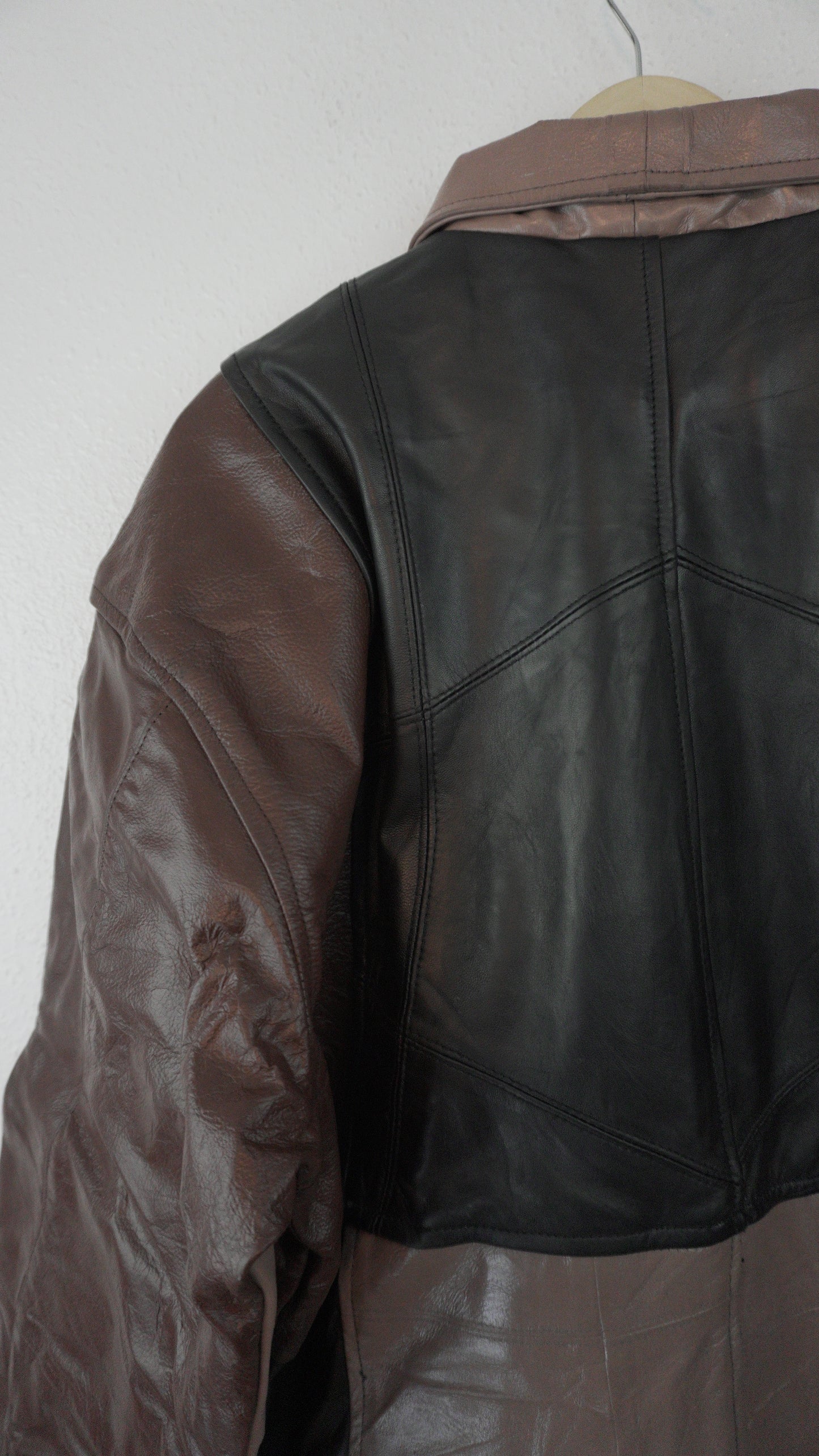 Leather Jacket Size XL Brown Black