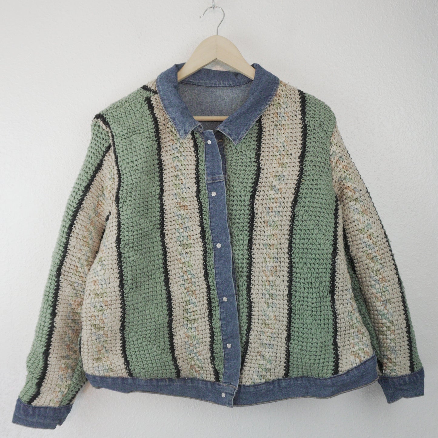 Reversible Crochet Trucker Jacket