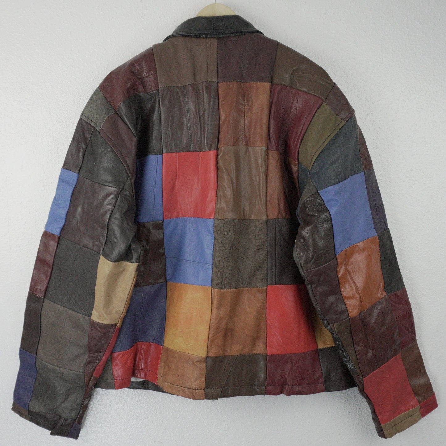 Leather Jacket Size M Multicolor Patchwork