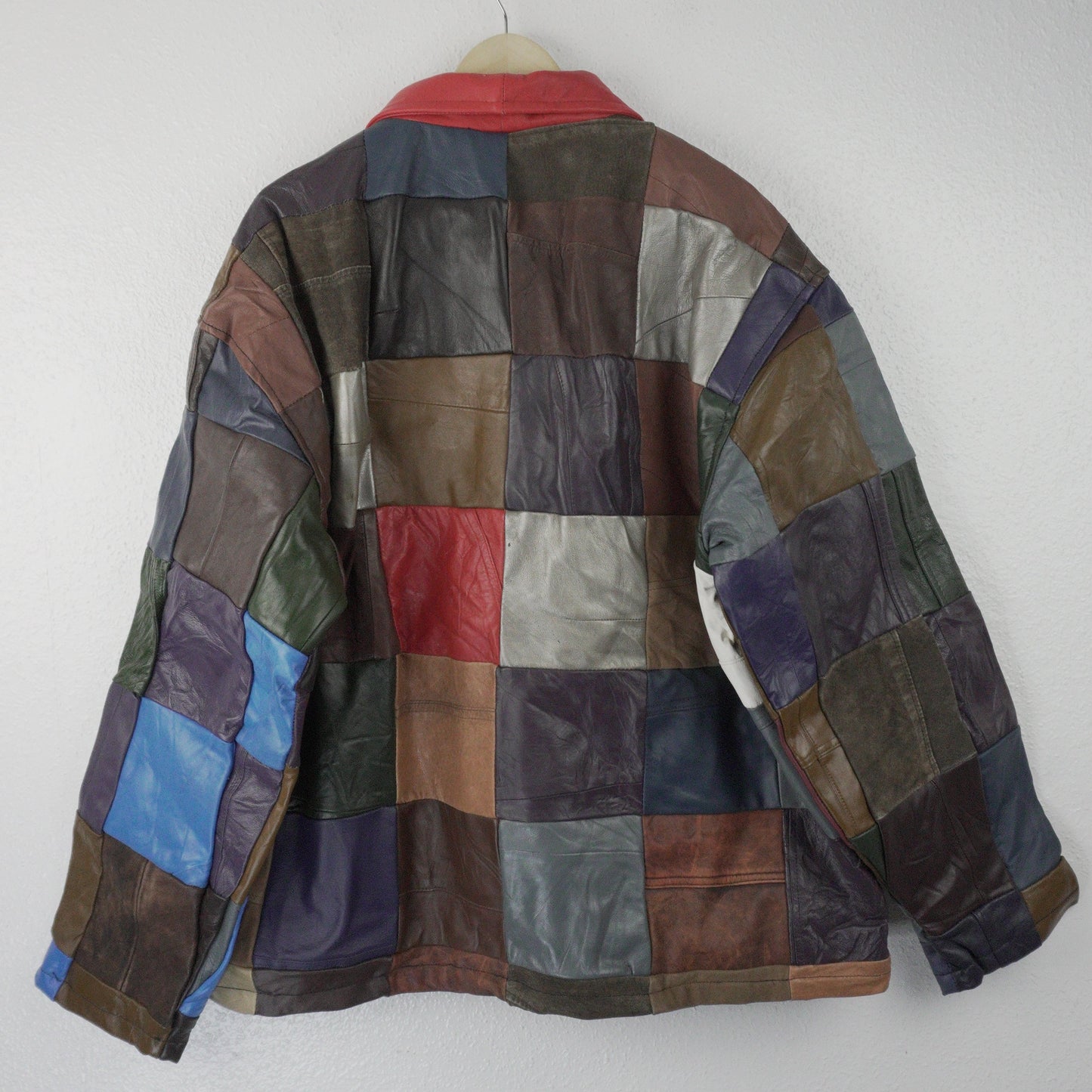 Leather Jacket Size XL Multicolor Patchwork