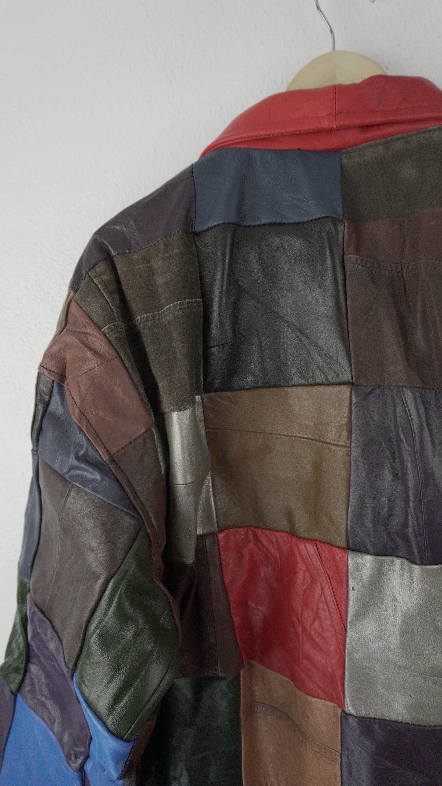 Leather Jacket Size XL Multicolor Patchwork