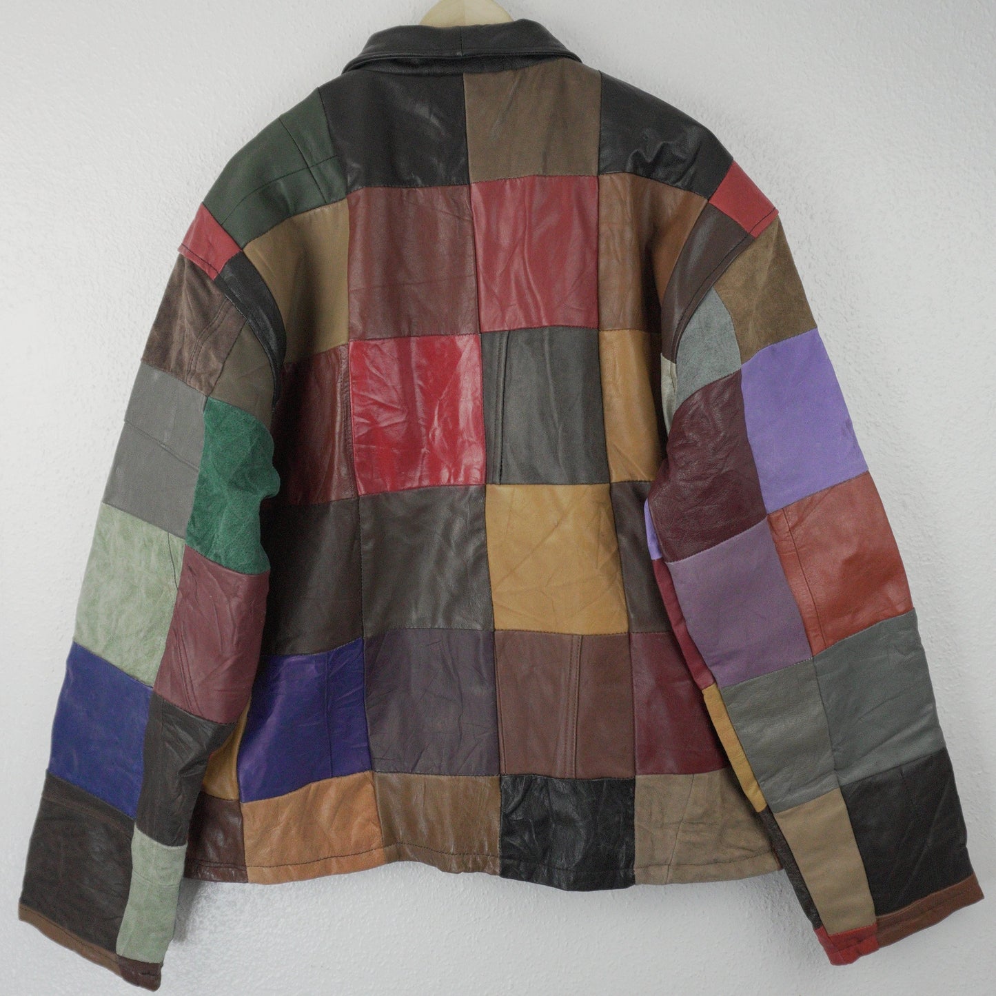 Leather Jacket Size M Multicolor Patchwork