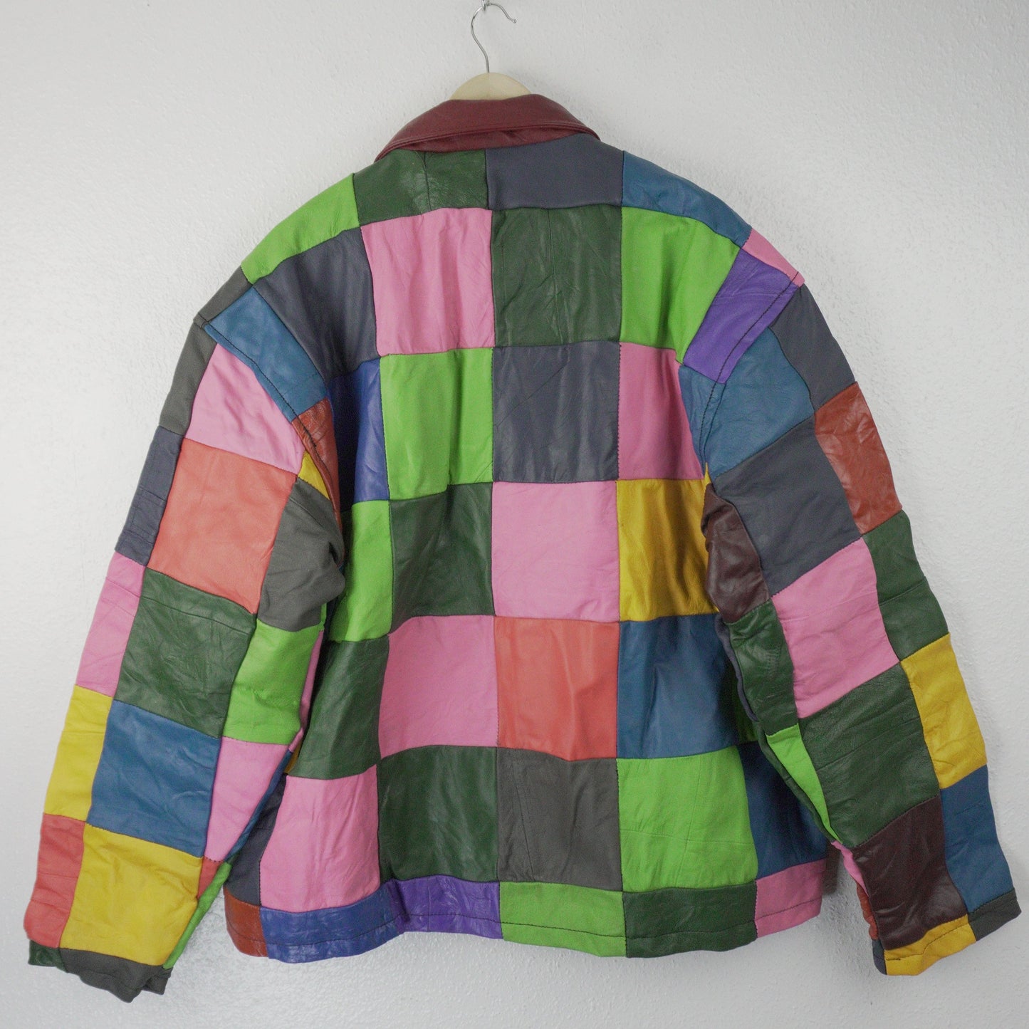 Leather Jacket Size L Multicolor Patchwork