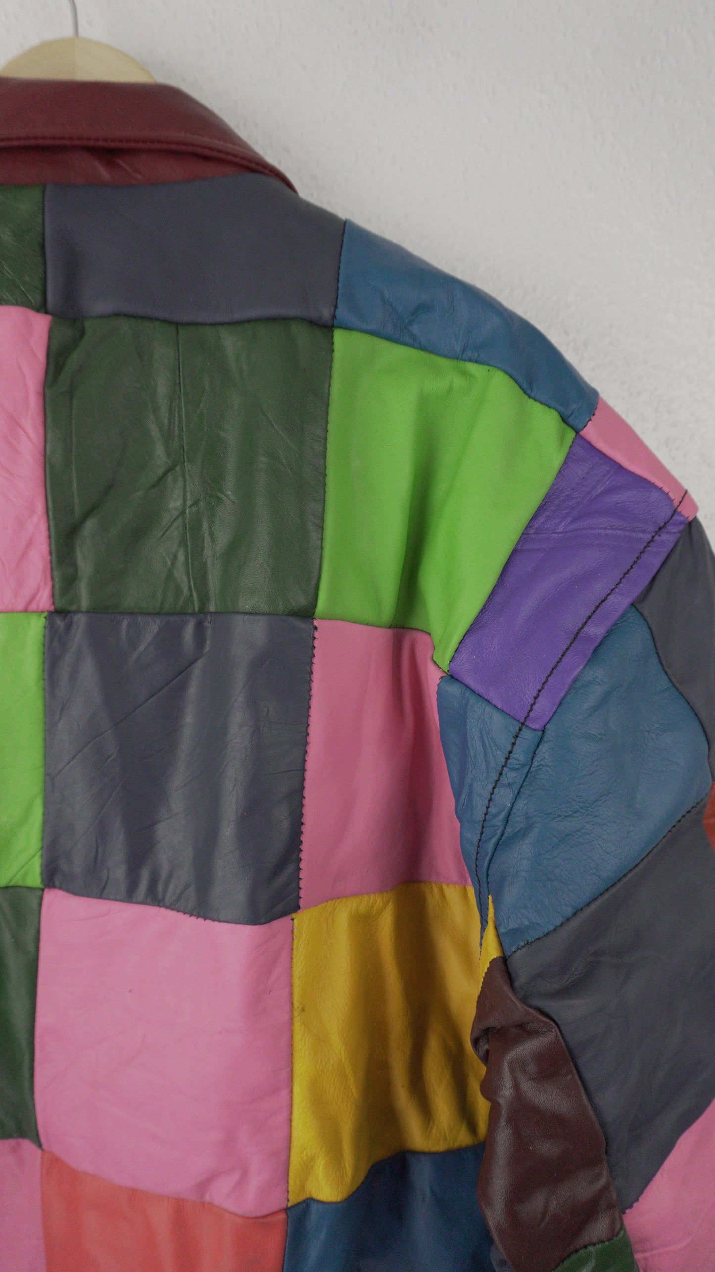 Leather Jacket Size L Multicolor Patchwork