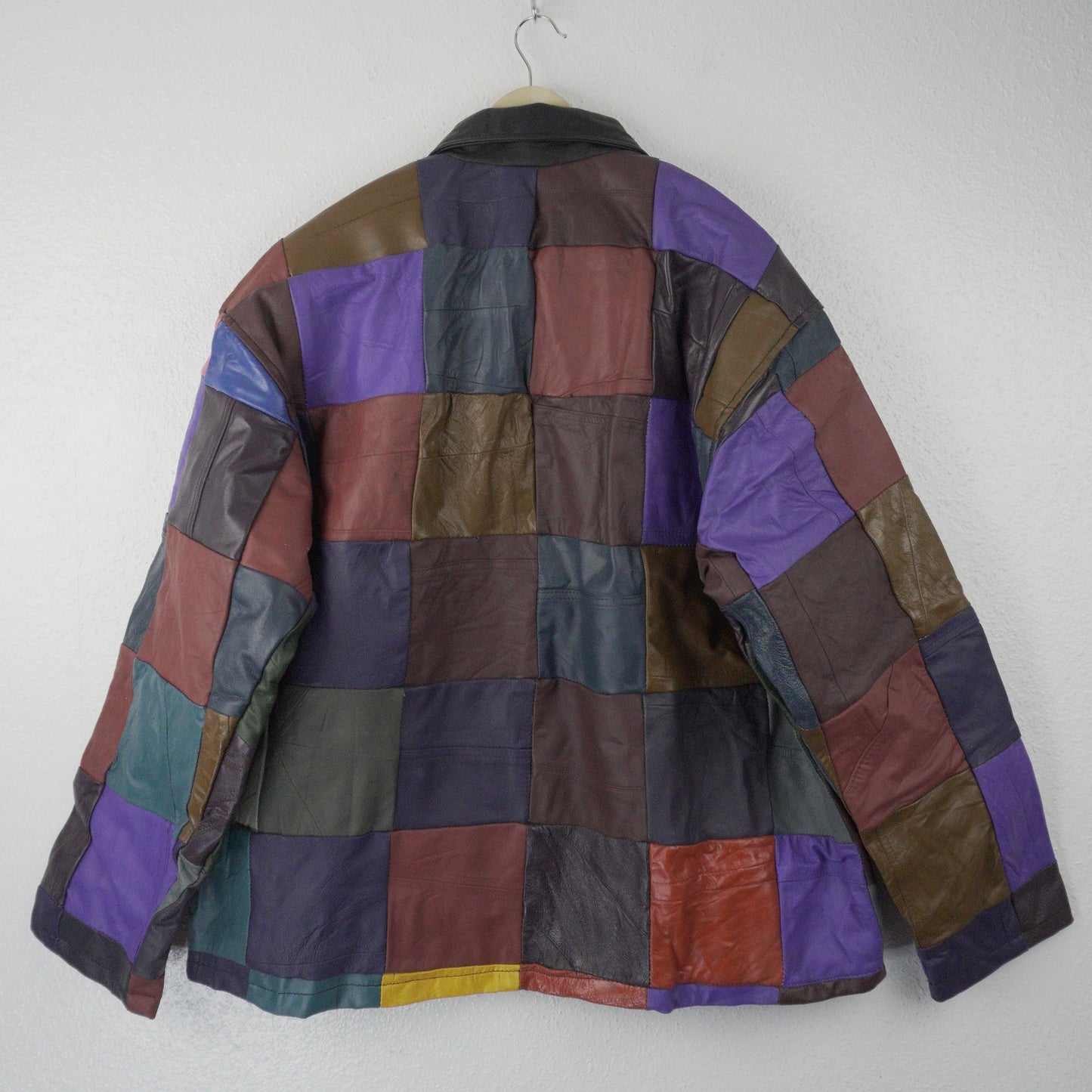 Leather Jacket Size XL Multicolor Patchwork