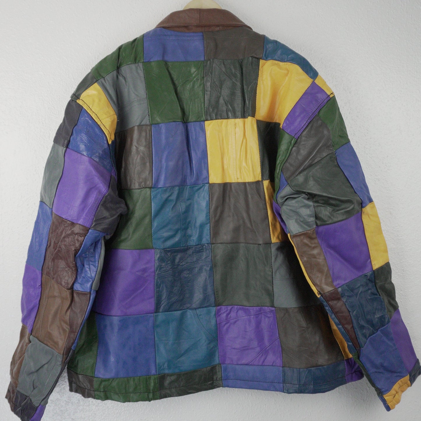 Leather Jacket Size L Multicolor Patchwork