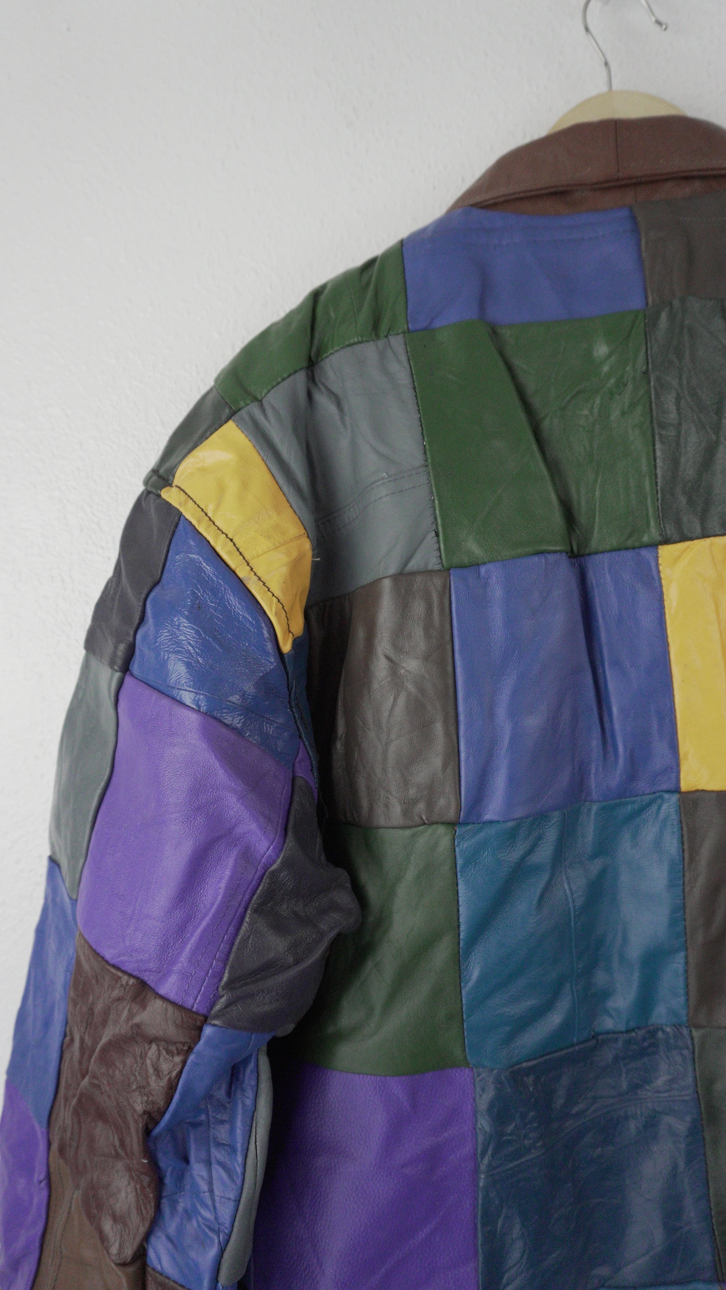 Leather Jacket Size L Multicolor Patchwork