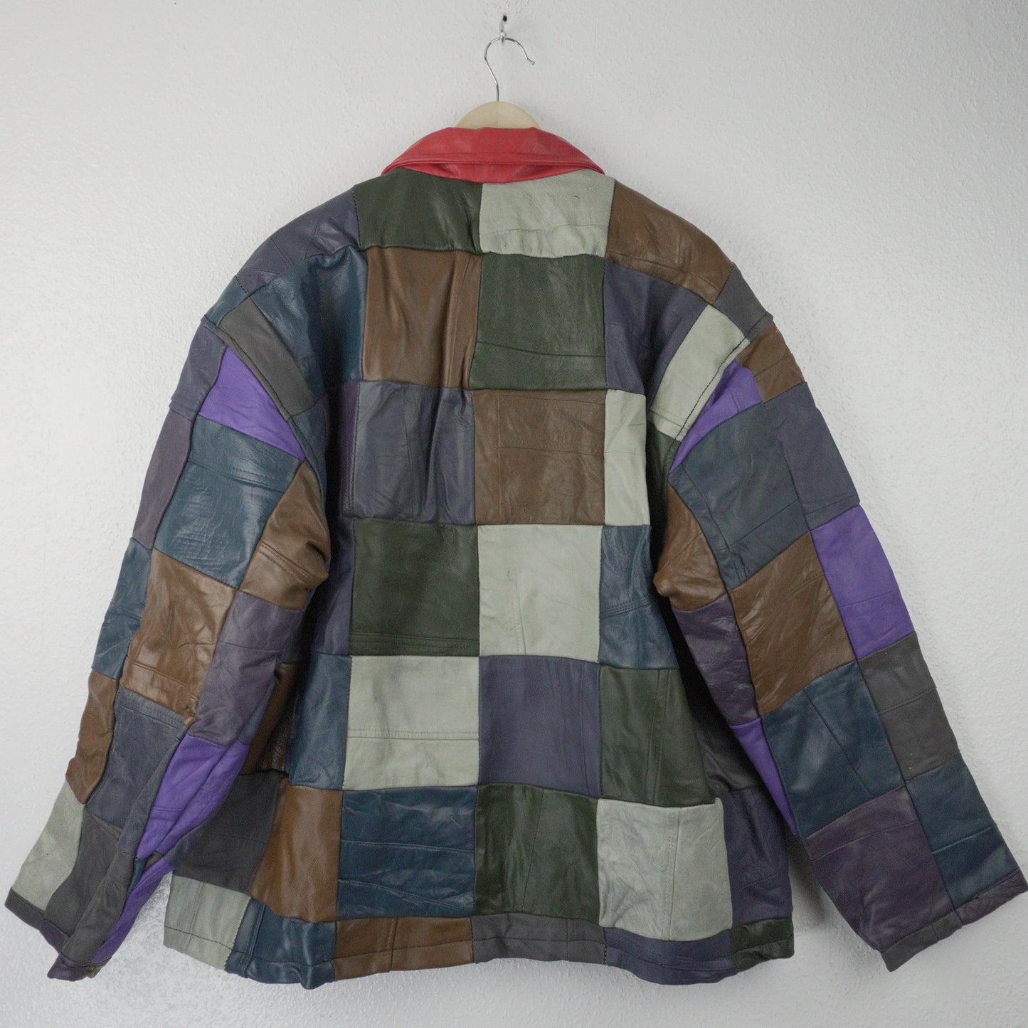 Leather Jacket Size XL Multicolor Patchwork